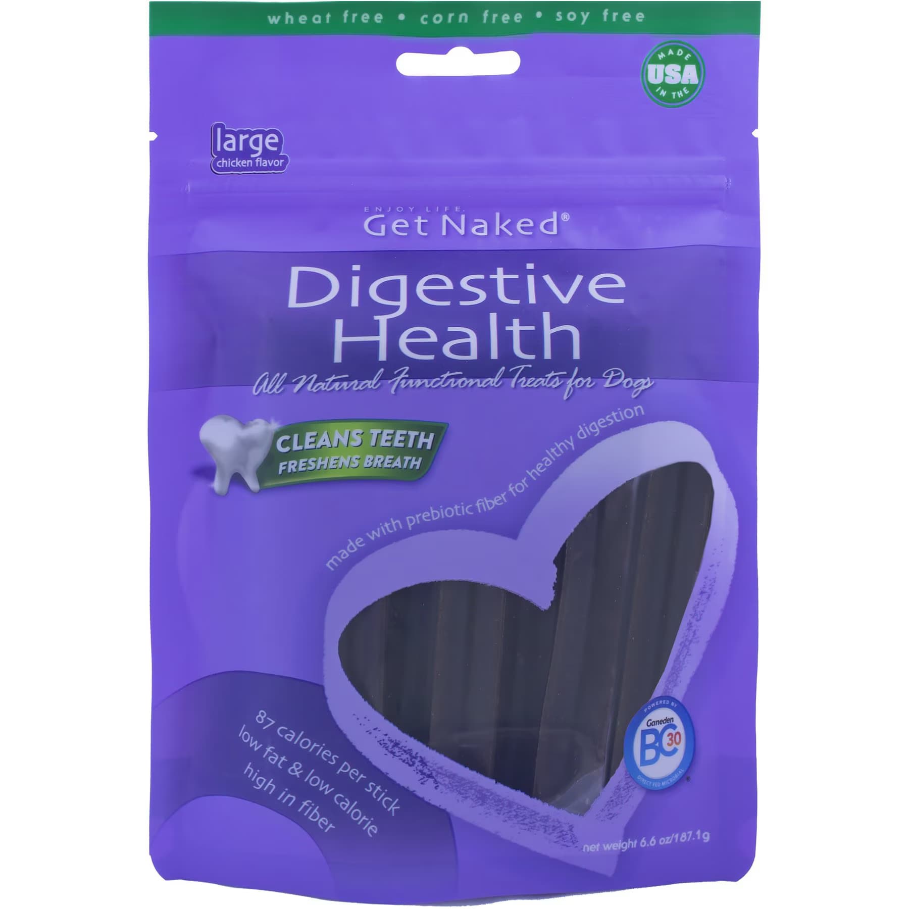 Get Naked Digestive Health Grain-Free Dental Stick Dog Treats, Large — view 3