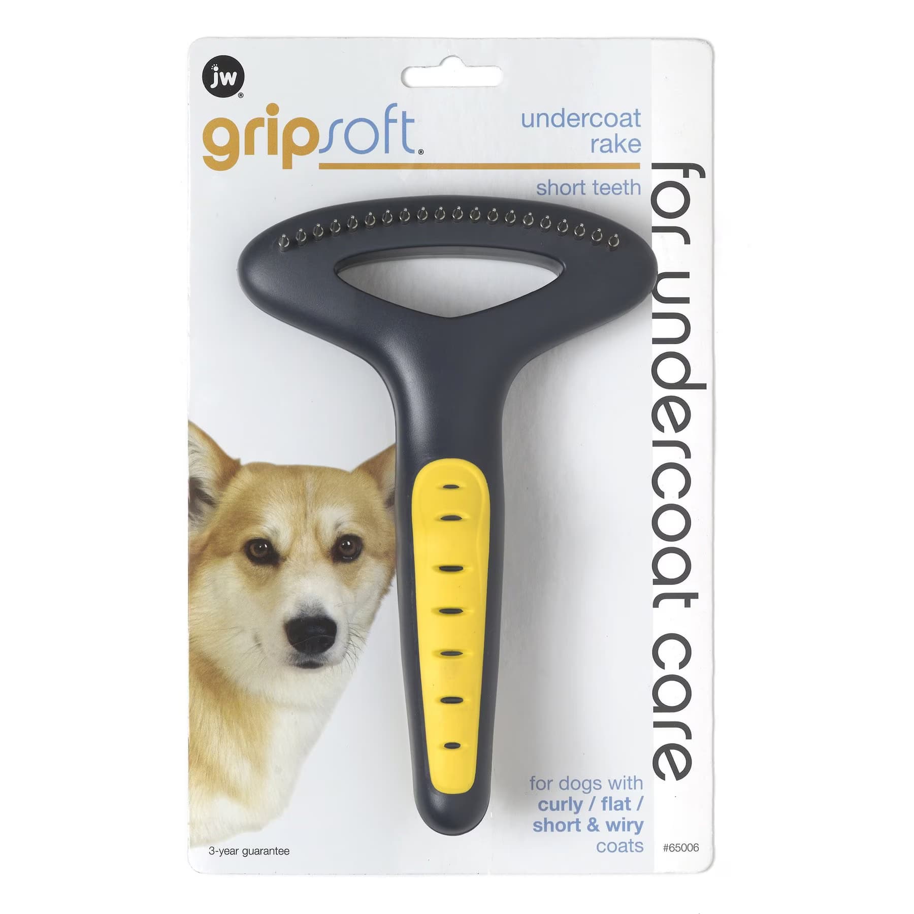 JW Pet JW Pet Gripsoft Undercoat Rake, Short Teeth