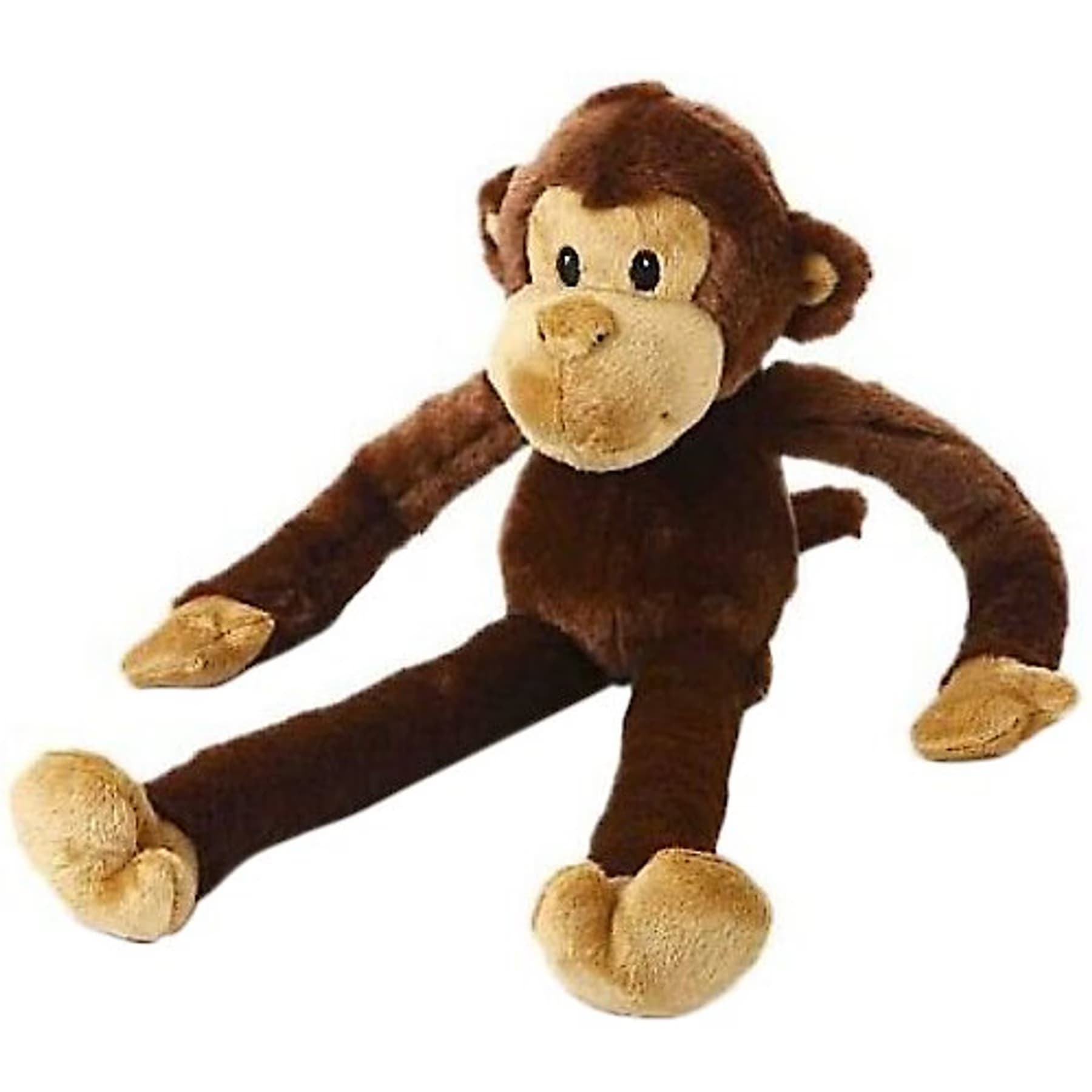 Multipet Multipet Swingin’ Safari with Extra Long Arms & Legs Squeaky Plush Dog Toy, Monkey