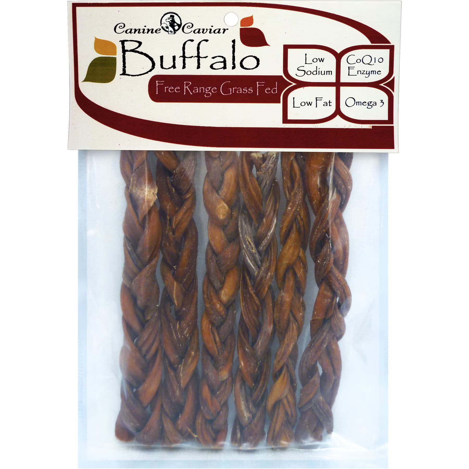 Canine Caviar Canine Caviar Braided Buffalo Stix 6″ Dog Treats
