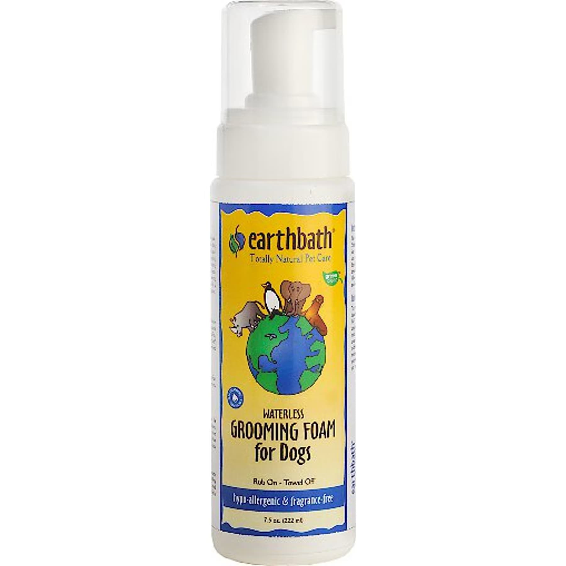 Earthbath Waterless Hypo-Allergenic Fragrance Free Dog Grooming Foam, 8-fl oz bottle — view 2
