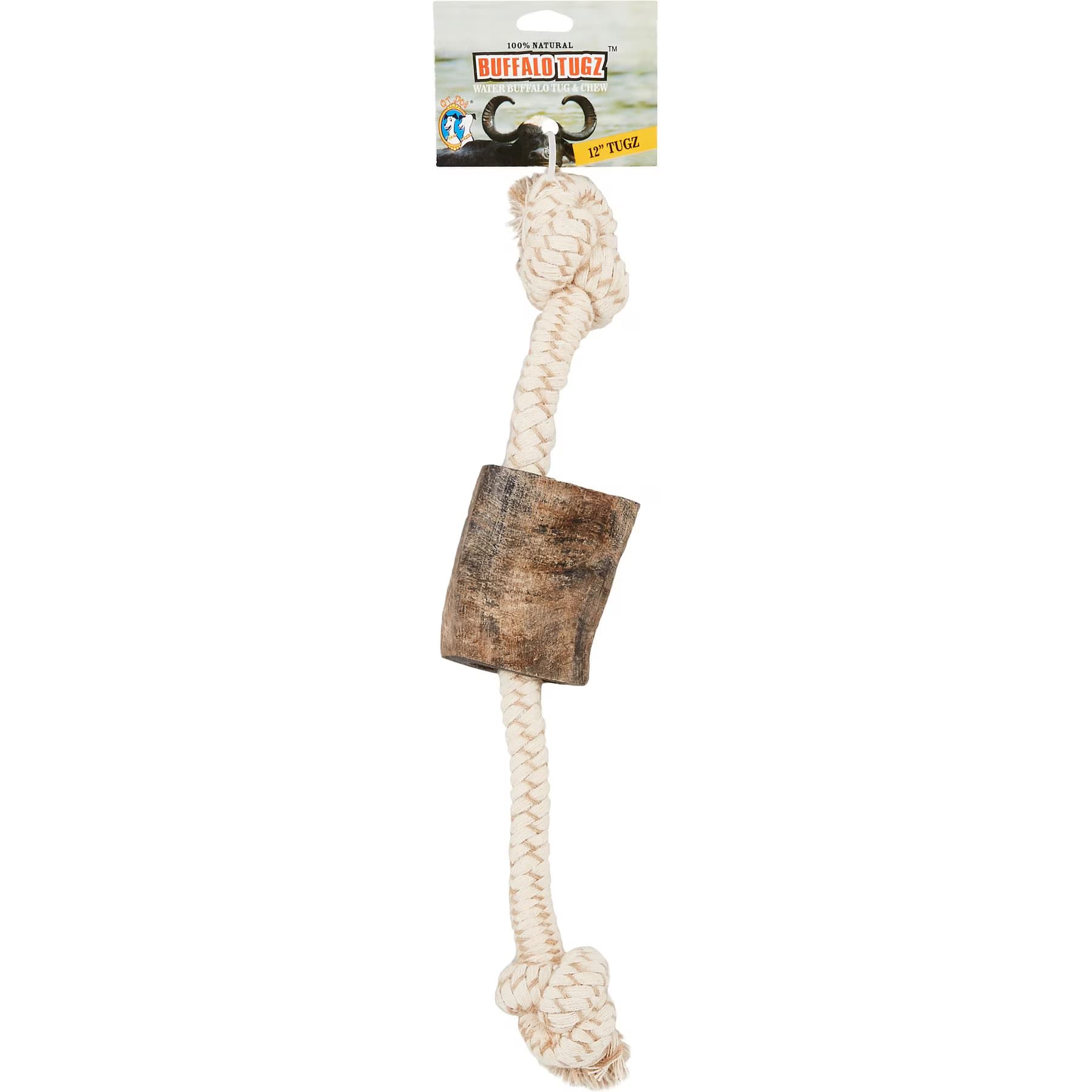 QT Dog QT Dog Buffalo Tugz Water Buffalo Tough Tug & Chew Dog Toy, 12-in