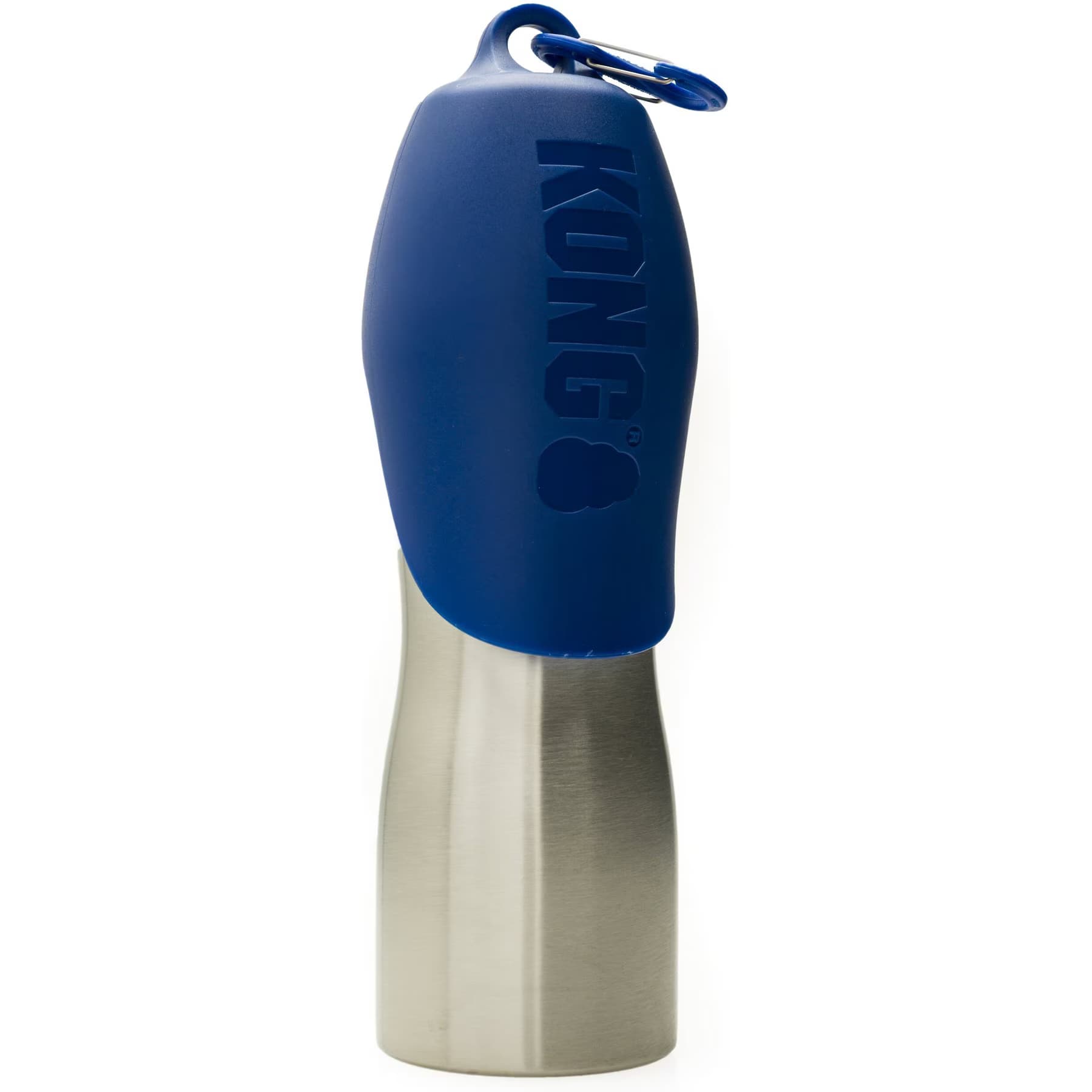 KONG H2O KONG H2O Stainless Steel Dog Water Bottle, Blue, 9.5-oz