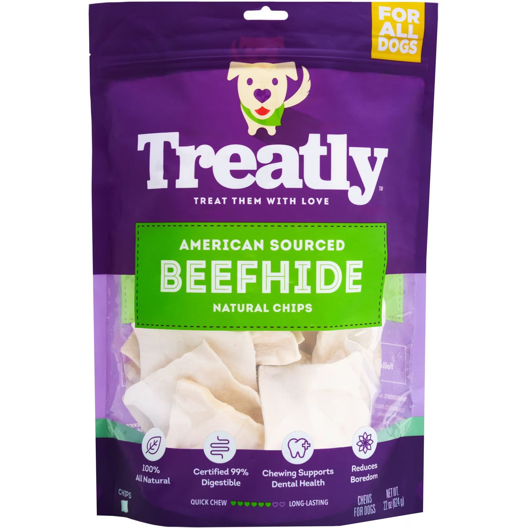 Treatly Treatly American Sourced Beefhide Chips Natural Flavor Dog Chews