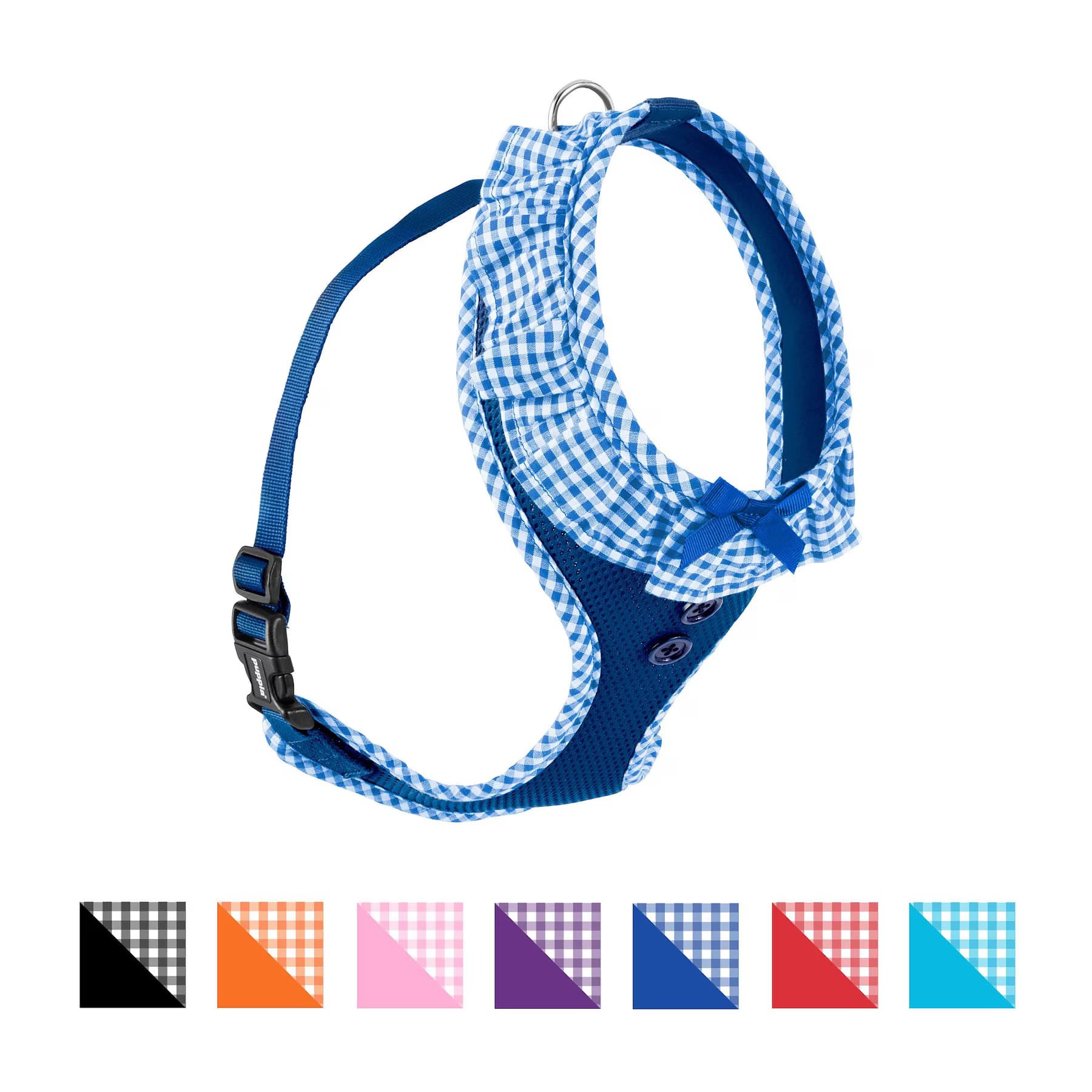 Puppia Vivien A Style Polyester Back Clip Dog Harness, Royal Blue, Medium: 15 to 22-in chest — view 2