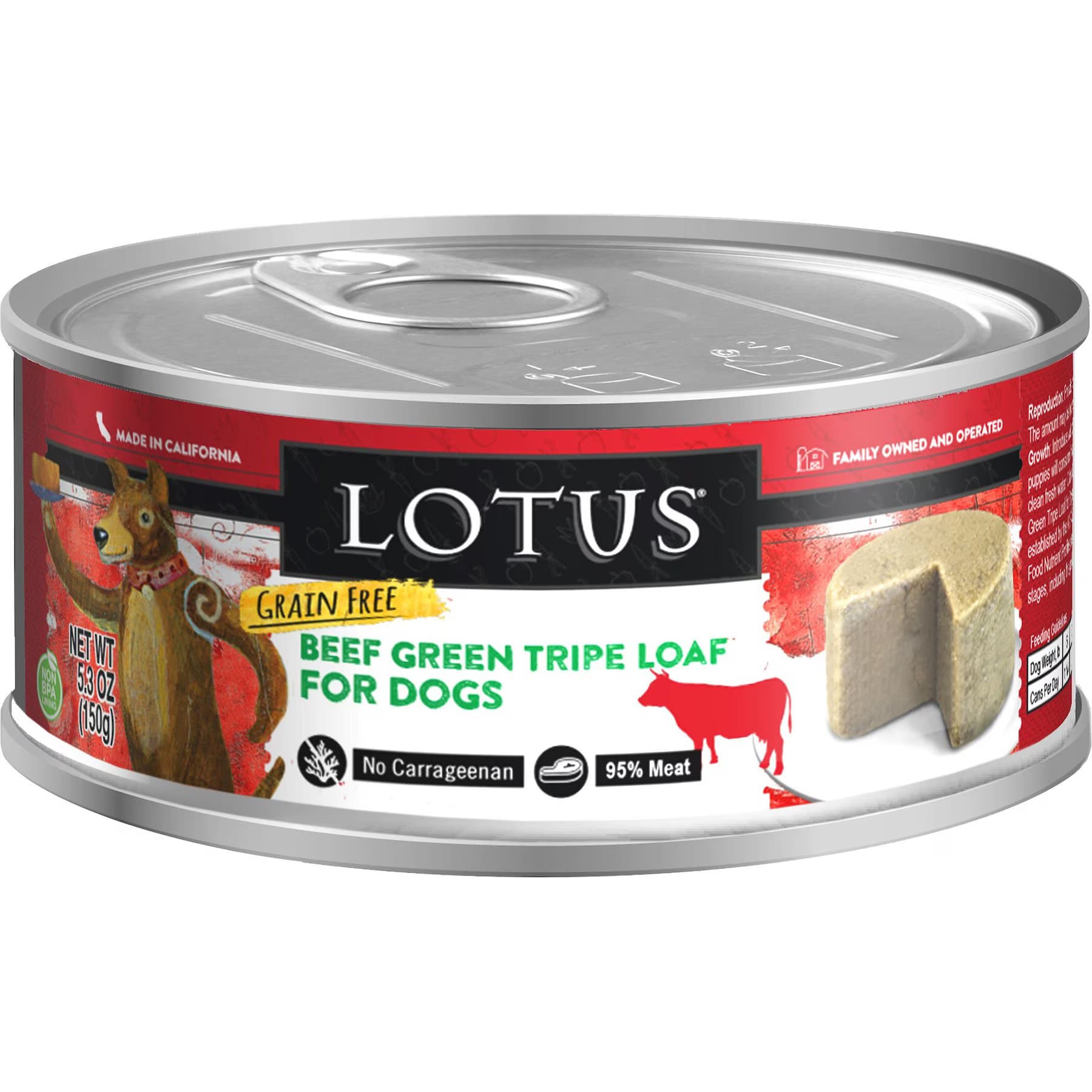 Lotus Lotus Grain-Free Green Tripe Loaf Canned Dog Food, 12.5-oz