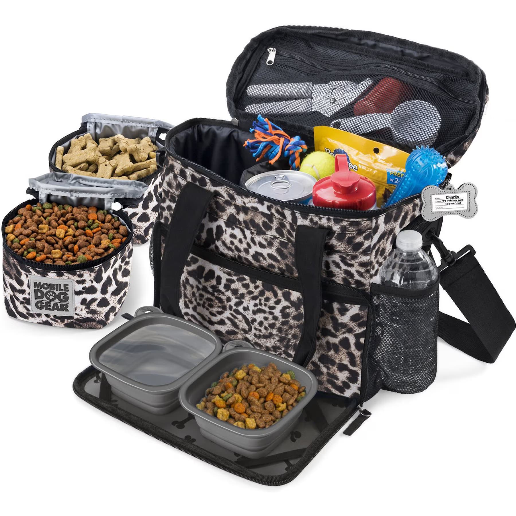 Mobile Dog Gear Mobile Dog Gear Week Away Tote Pet Travel Bag, Animal Print, Small — No