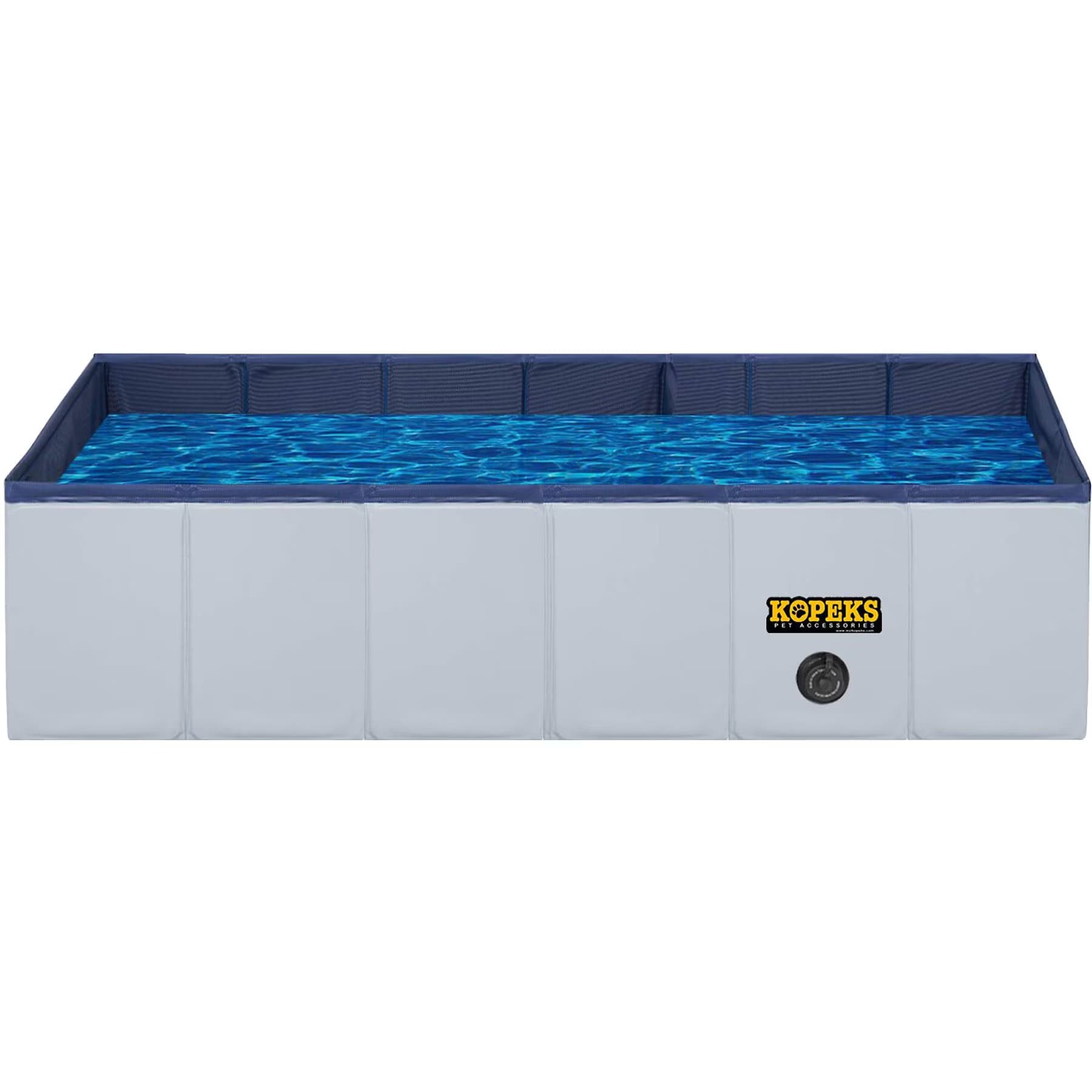 KOPEKS KOPEKS Outdoor Portable Rectangular Dog Swimming Pool, Gray, Medium
