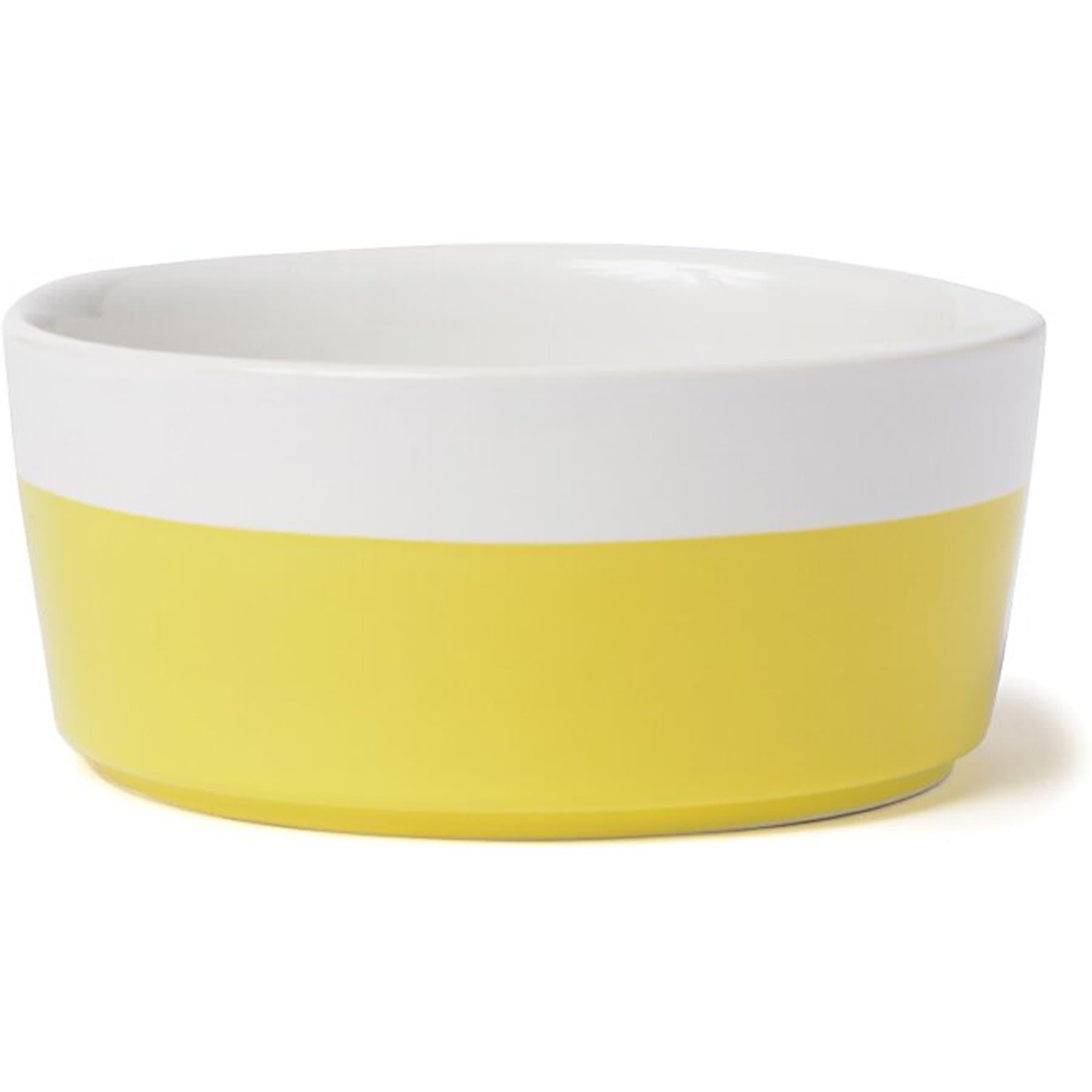 Waggo Waggo Dipper Ceramic Dog & Cat Bowl, Yellow, 8-cup