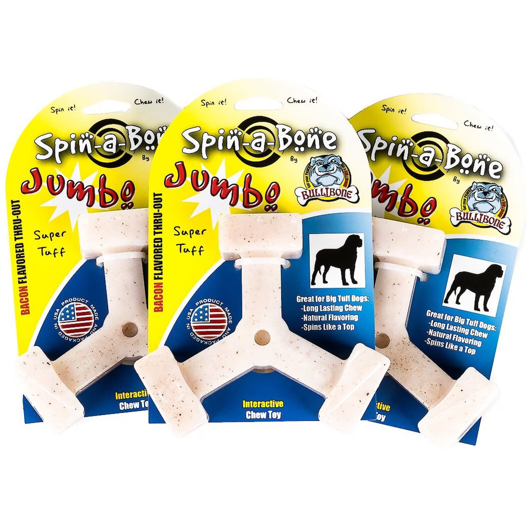 BulliBone BulliBone Spin-a-Bone Bacon Flavor Dog Chew Toy