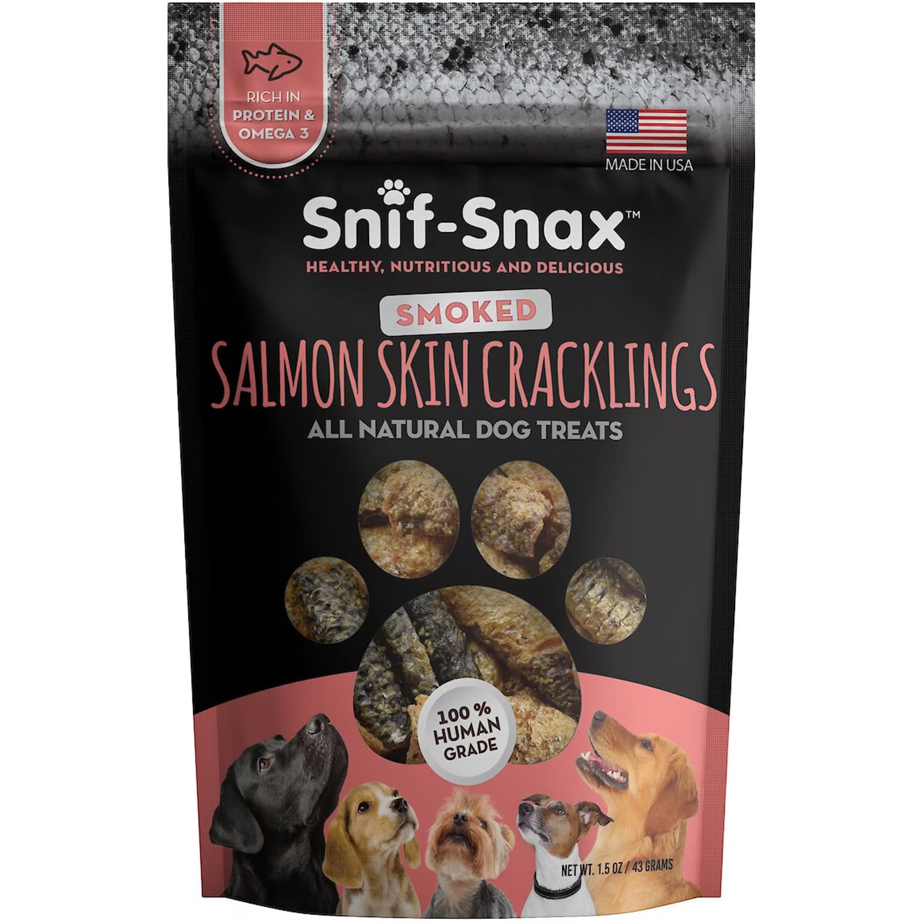 Snif-Snax Snif-Snax Smoked Salmon Skin Cracklings Dog Treats