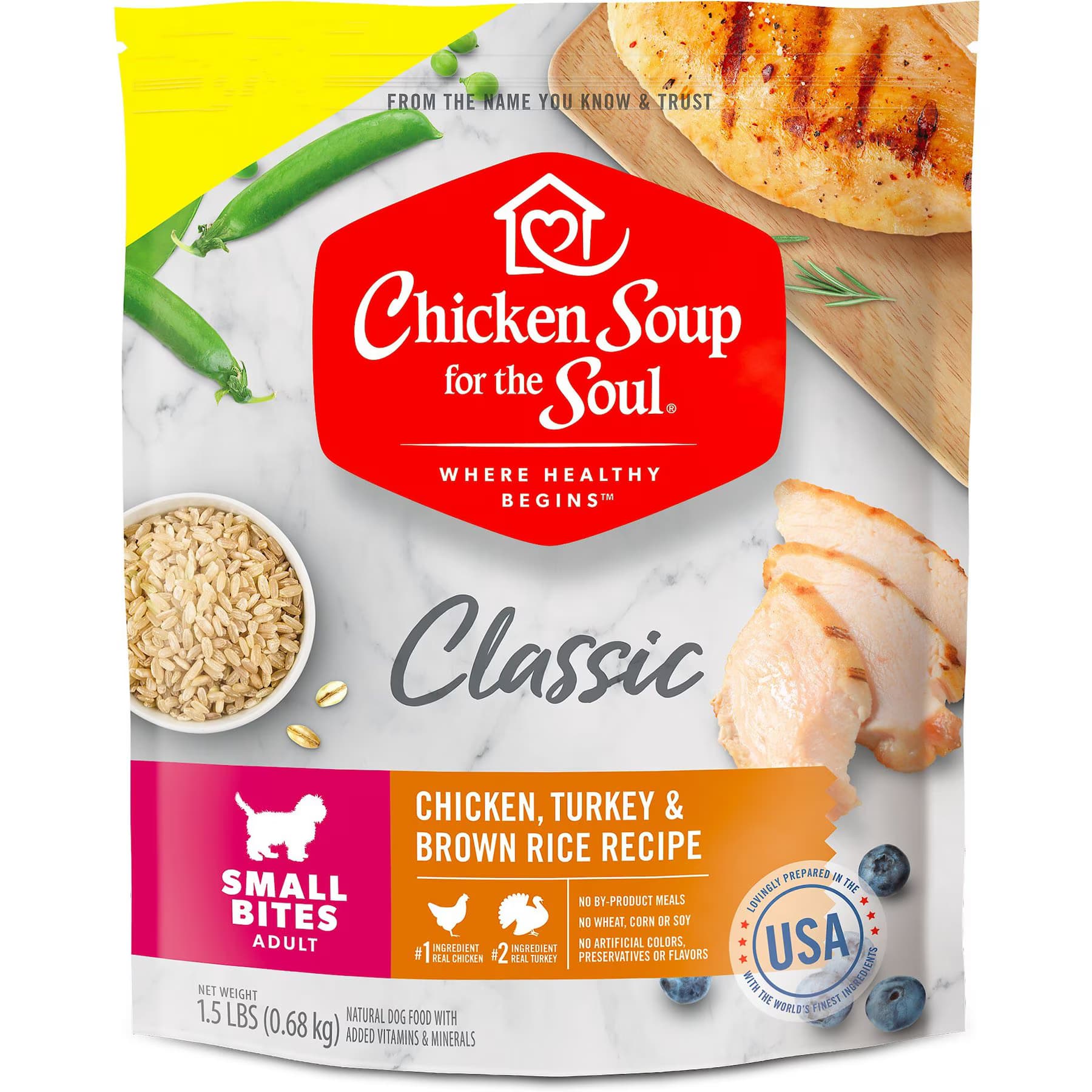 Chicken Soup for the Soul Small Bites Adult Chicken, Turkey & Brown Rice Recipe Dog Food — view 4