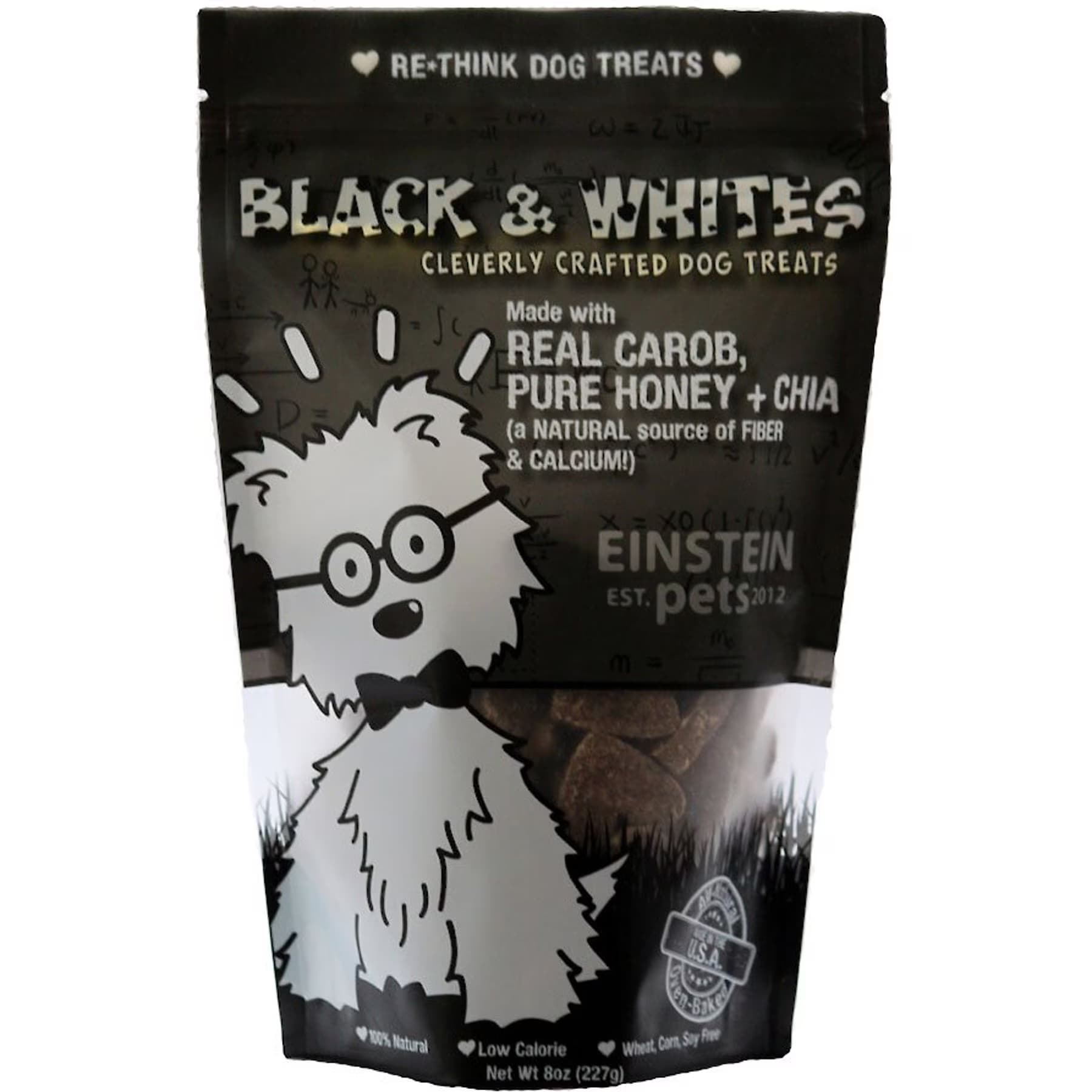 Einstein Pets Einstein Pets Wheat-Free Black & Whites Real Carob, Pure Honey & Chia Natural Oven Baked Dog Treats