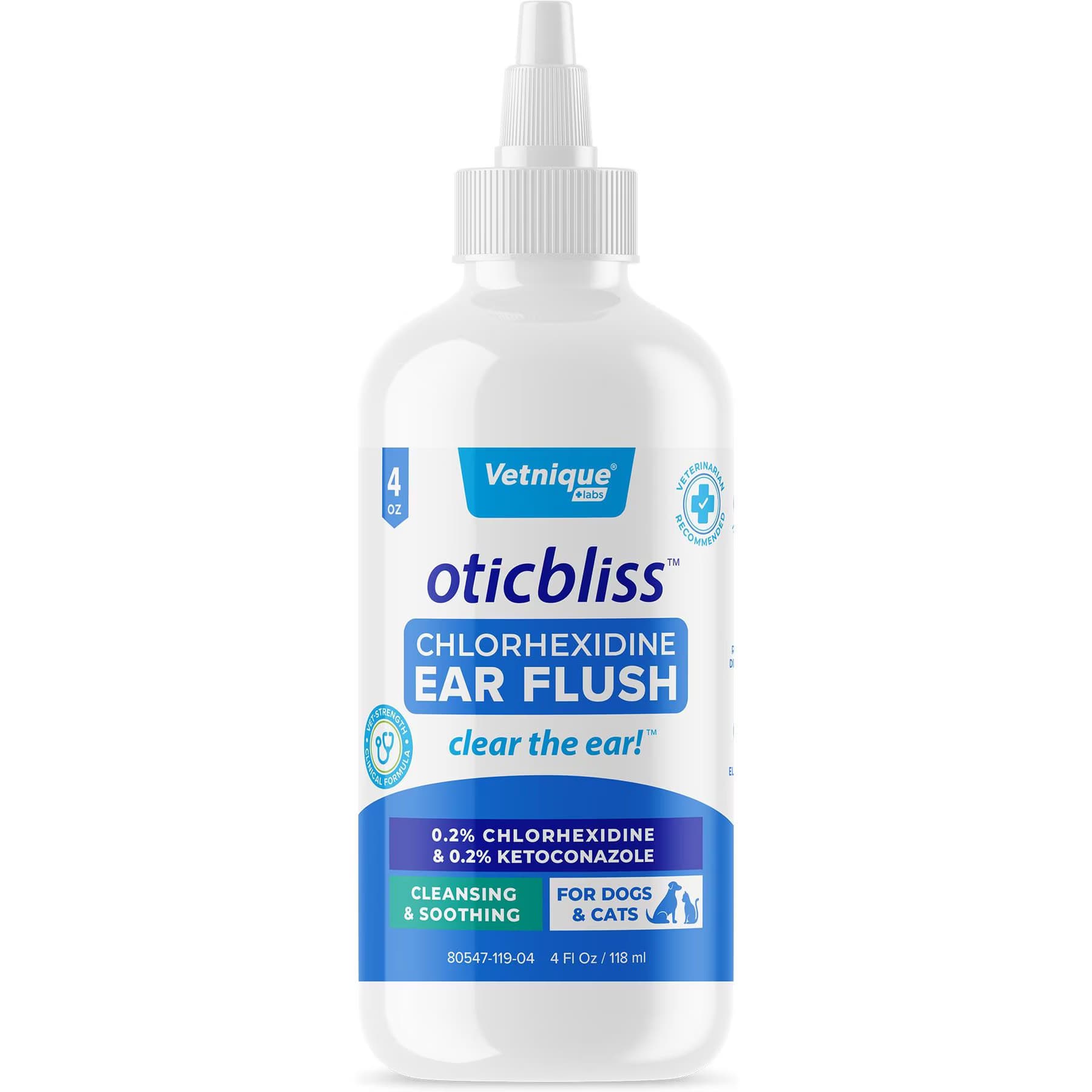 Vetnique Labs OticBliss Advanced Vet Strength Anti-Bacterial & Anti-Fungal Dog & Cat Ear Flush Cleaner for Ear Infections — view 2