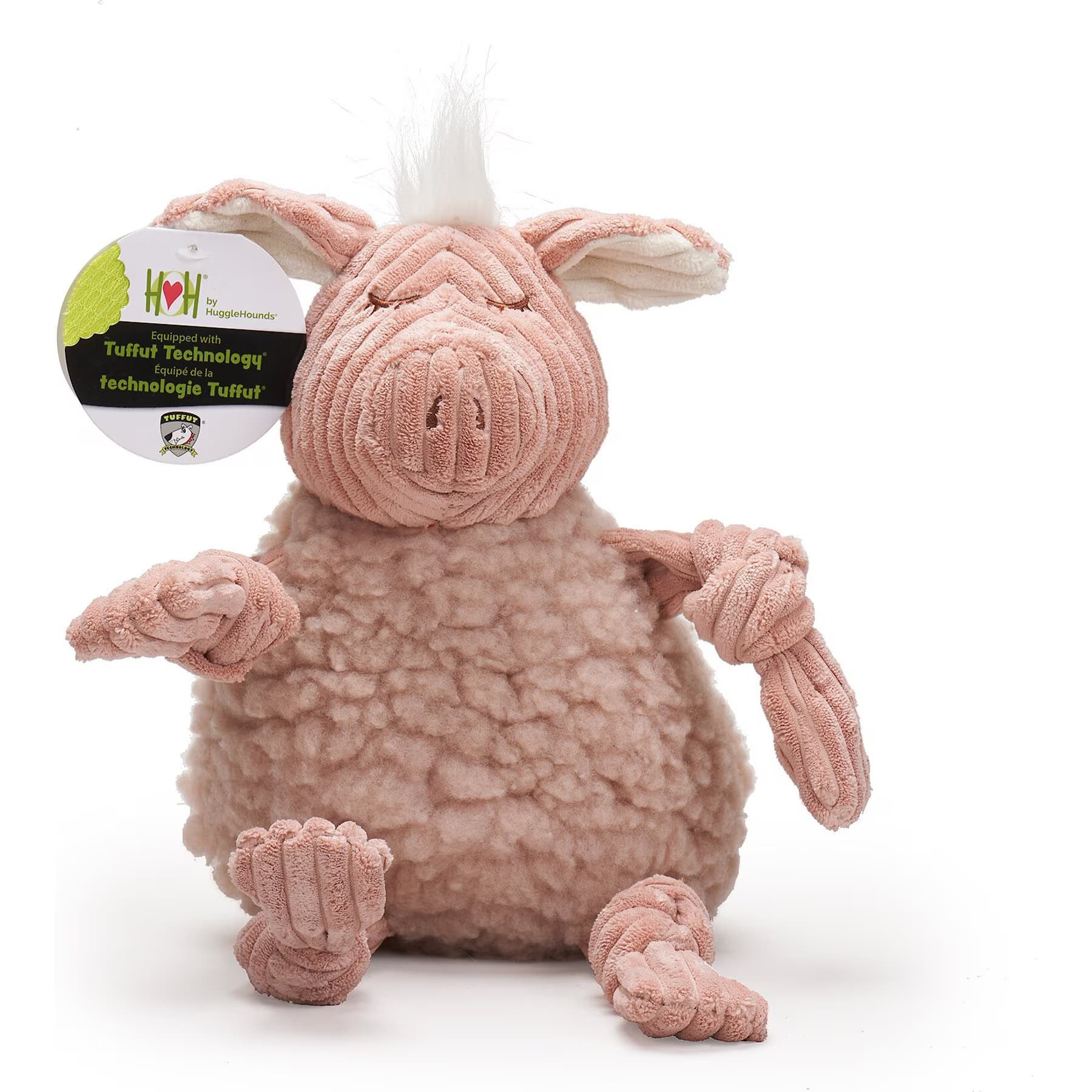 HuggleHounds HuggleFleece FlufferKnottie Penelope the Pig Dog Toy, Small — Penelope Pig — view 2