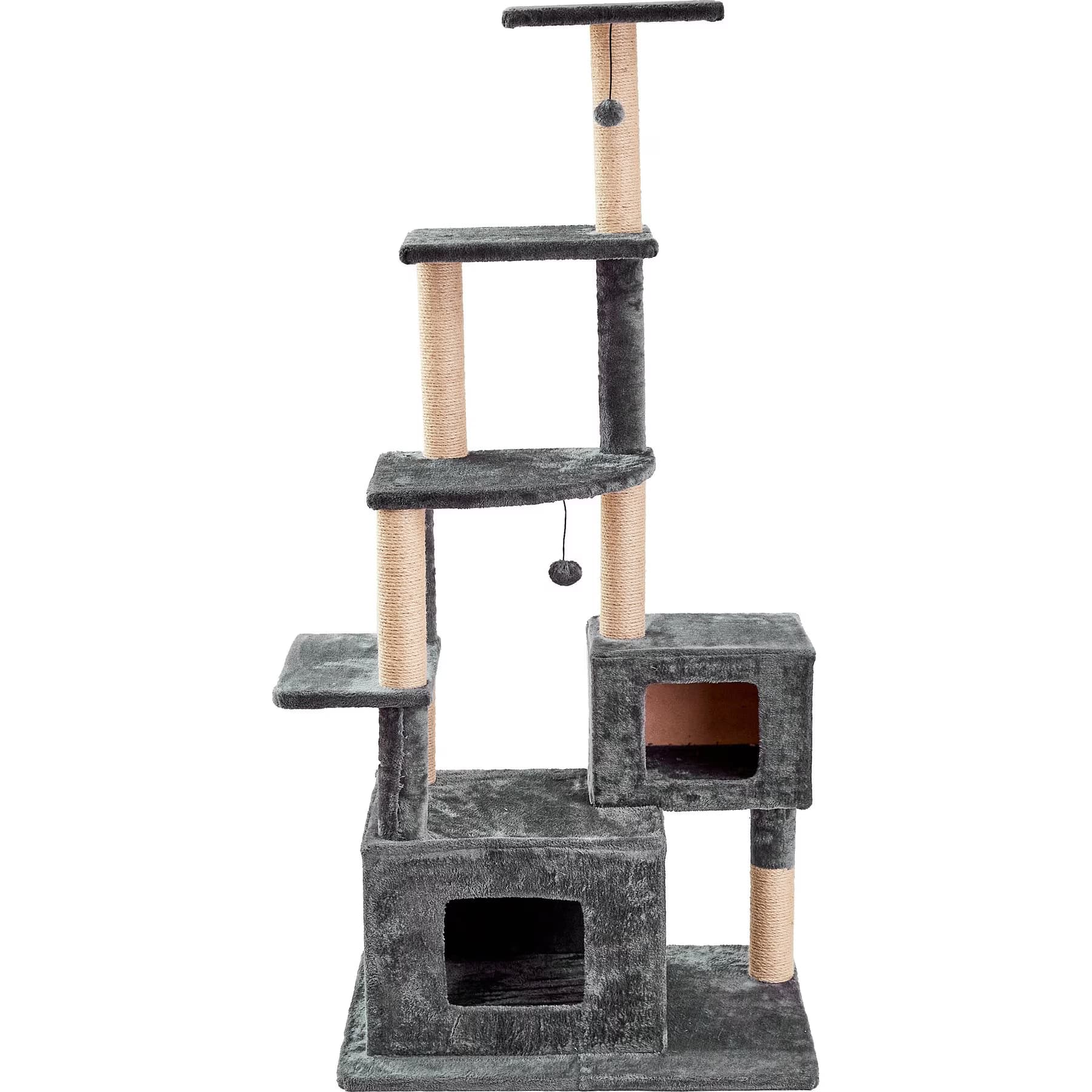 Two By Two Two By Two The Walnut Cat Tree, Large, Dark Grey