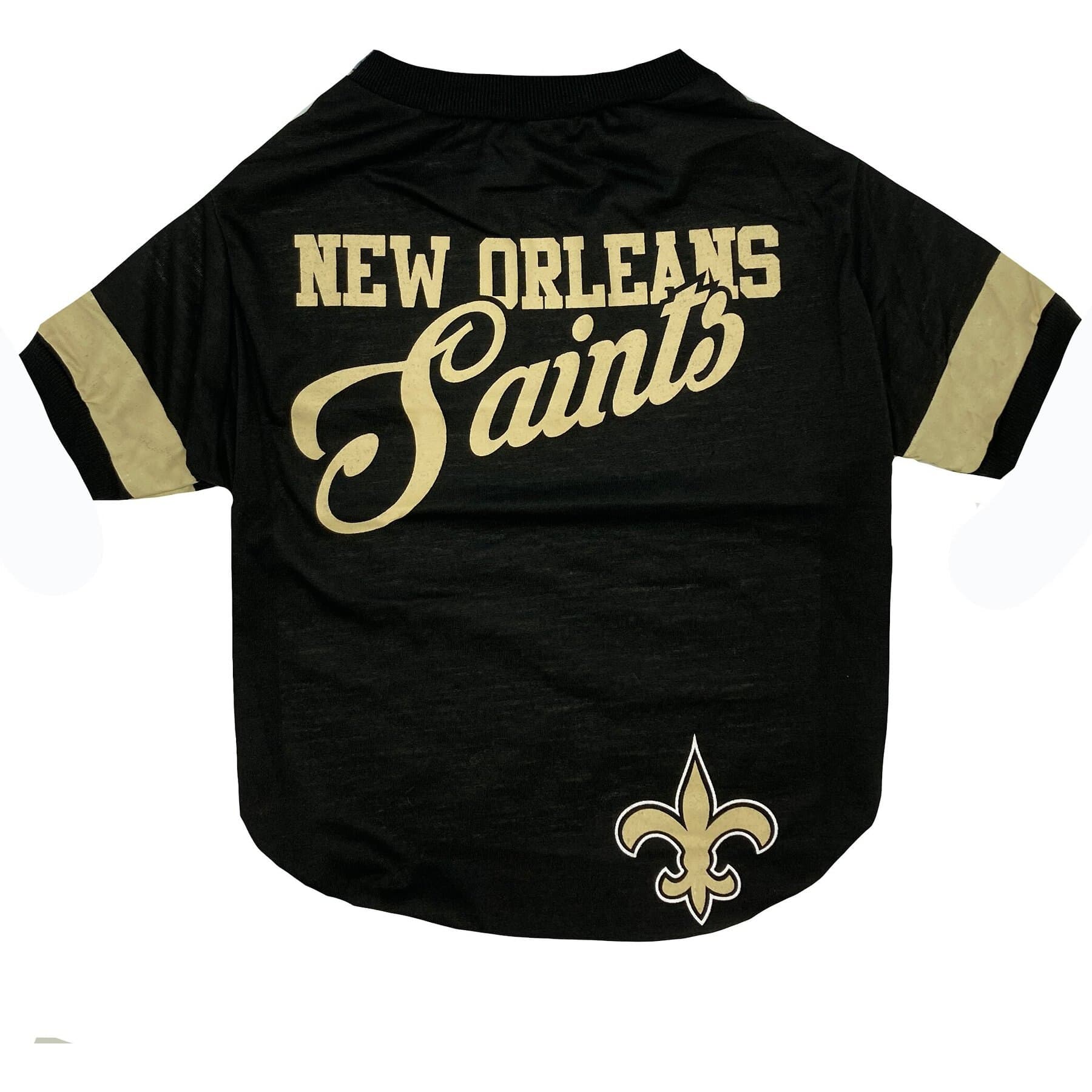 Pets First Pets First NFL Dog & Cat Stripe T-Shirt, New Orleans Saints, Medium