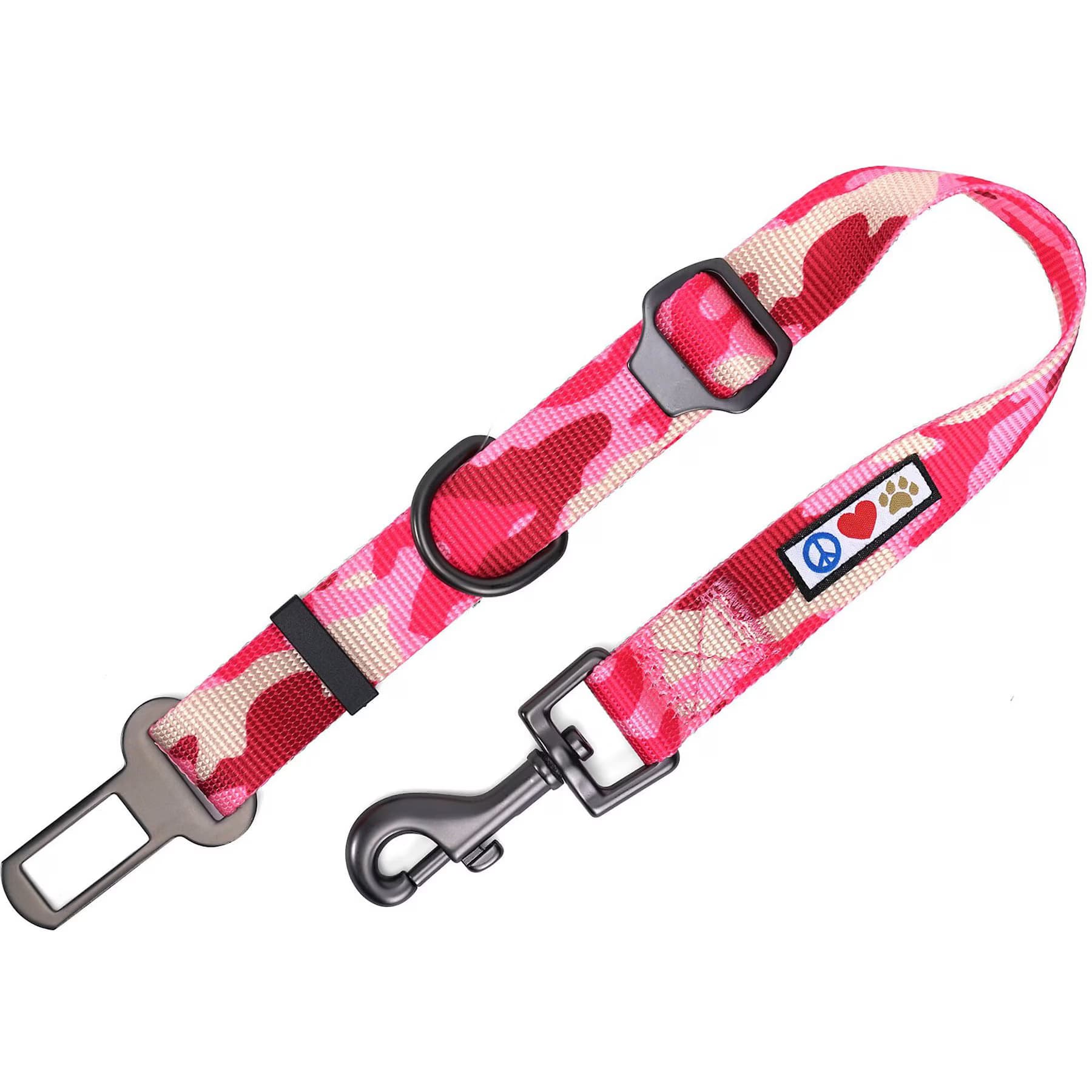 Pawtitas Pawtitas Dog Seat Belt, Camouflage Pink, Large