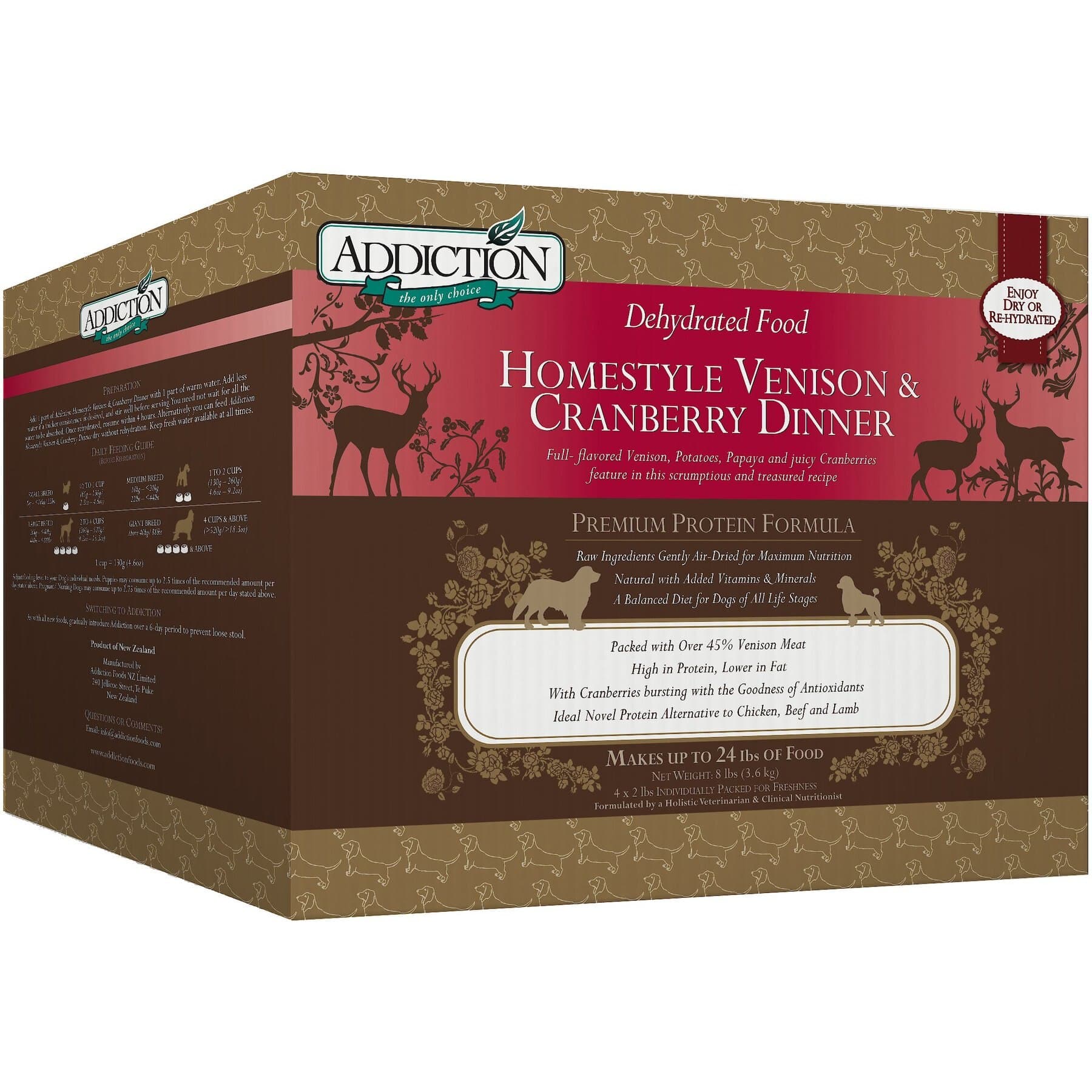 Addiction Addiction Homestyle Venison & Cranberry Dinner Raw Dehydrated Dog Food