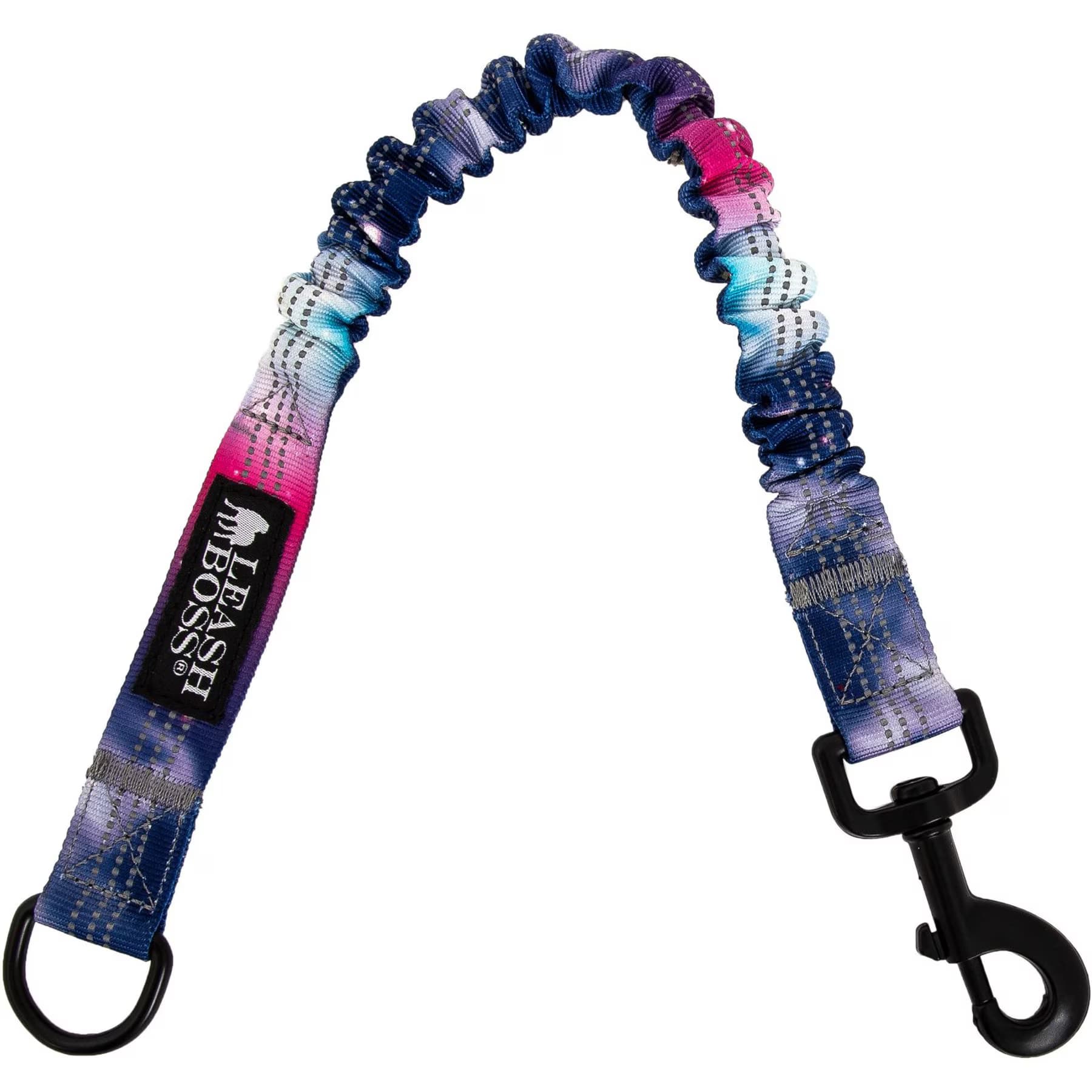 Leash Boss Leash Boss Patterned Bungee Extension, 18-in, Purple/Pink