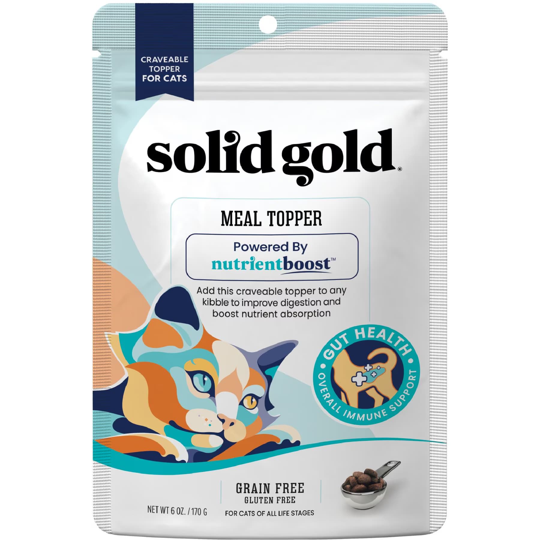 Solid Gold Solid Gold Gut Health Grain-Free Nutrient Absorption & Digestion Cat Food Topper, 32-oz bundle