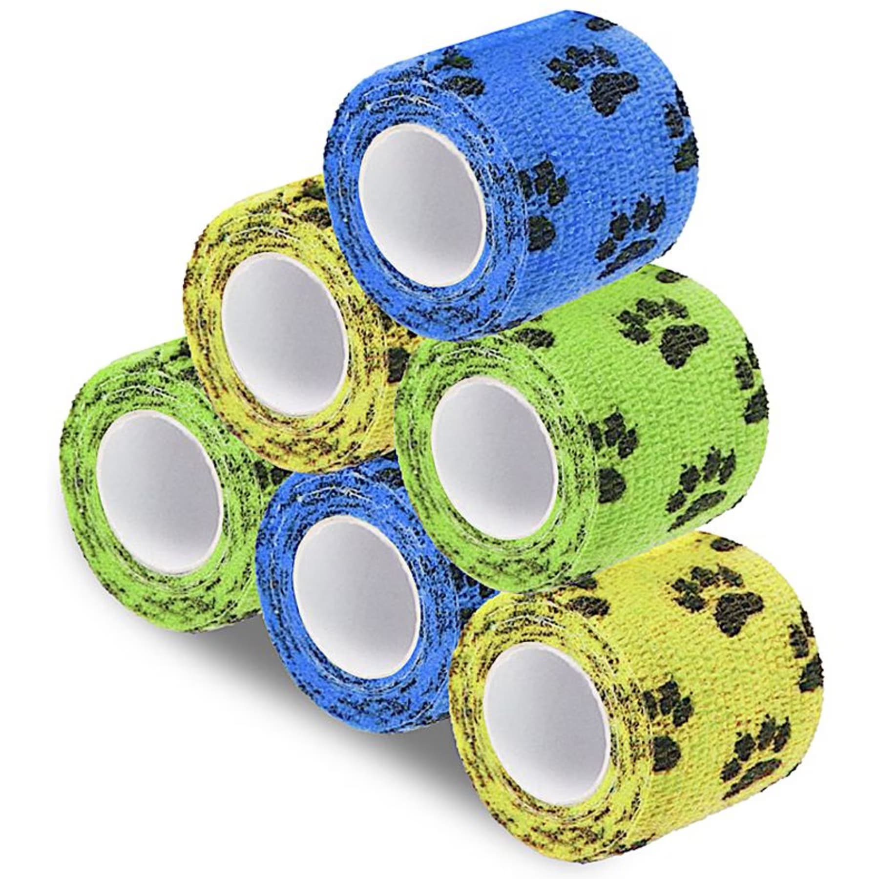 SunGrow SunGrow First Aid Self Adhesive Bandage Vet Wrap & Paw Covers for Dog, Cat & Small Animal Wound Care, 2-in x 5 Yards