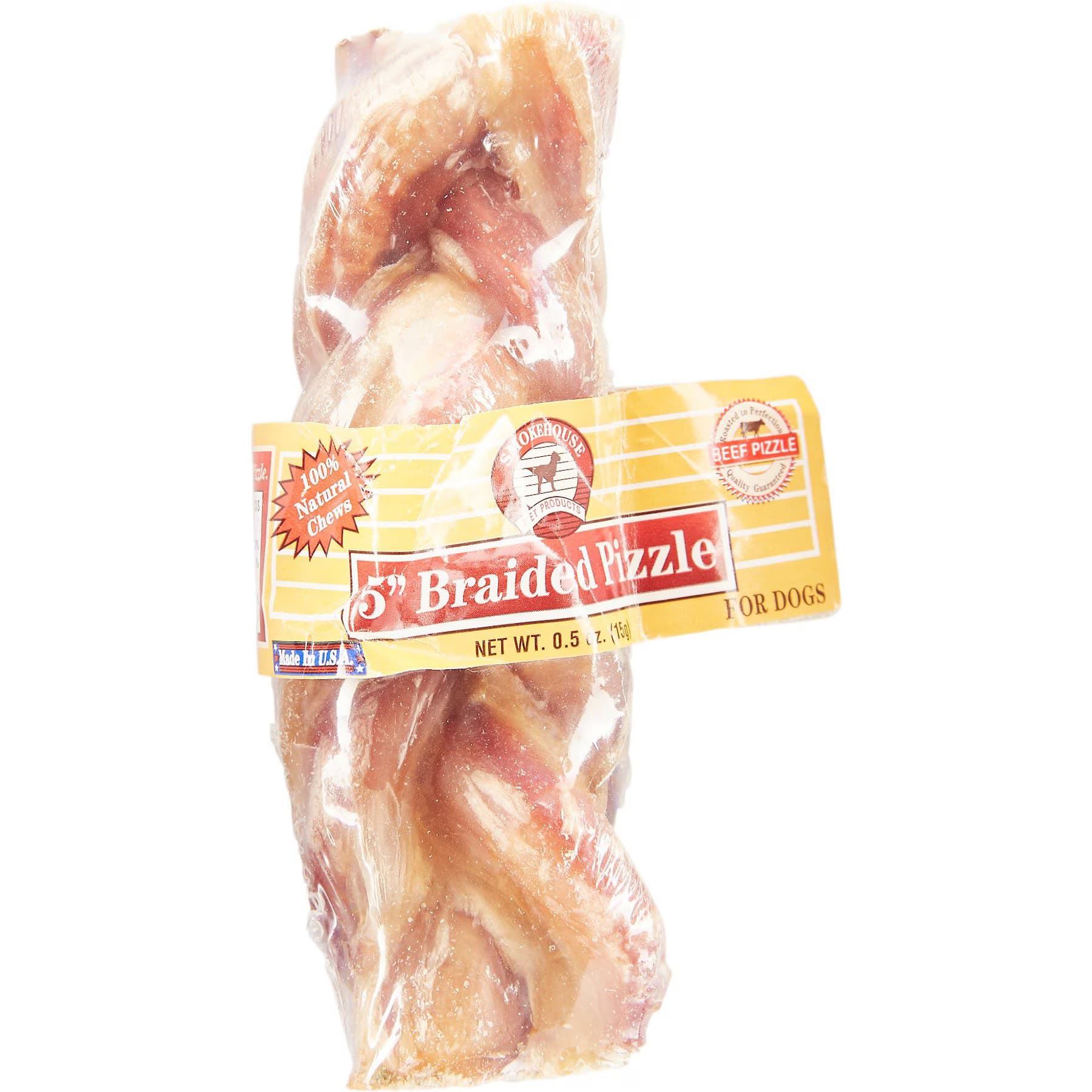 Smokehouse USA 5" Braided Pizzle Sticks Dog Treats, 5-in chew — 5-inch — view 2