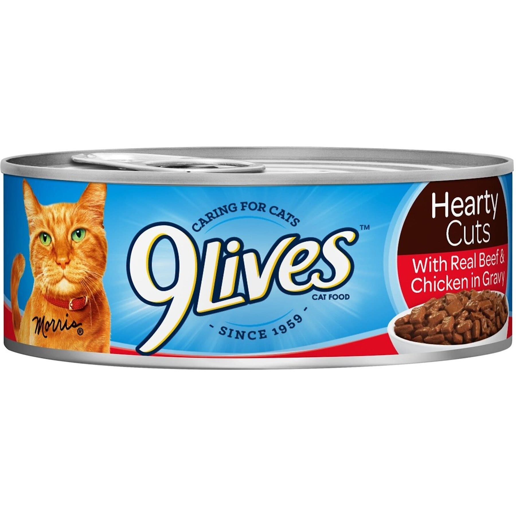 9 Lives Hearty Cuts with Real Beef & Chicken in Gravy Canned Cat Food, 5.5-oz — view 2