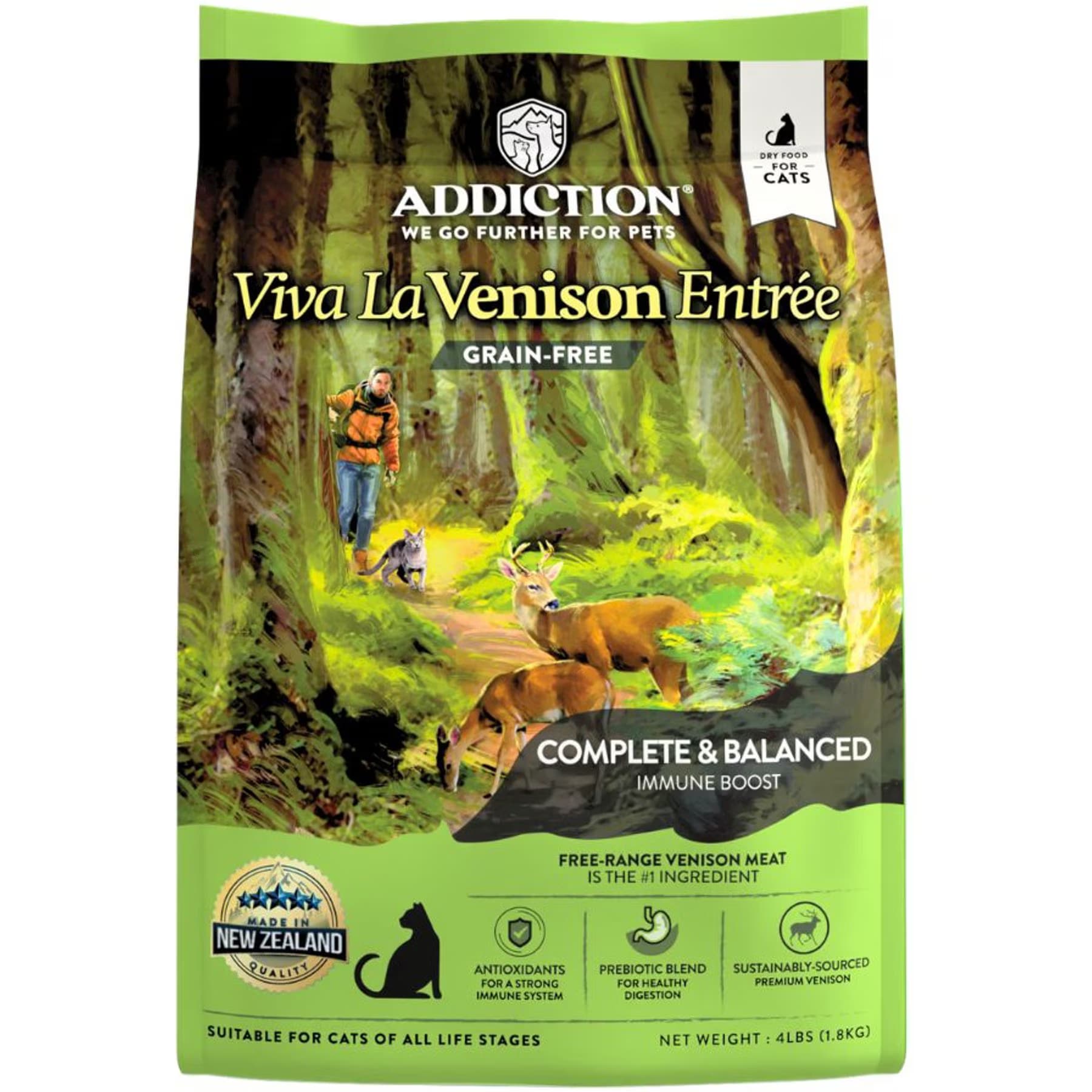 Addiction Addiction Viva La Venison Entree Complete & Balanced Immune Boost Grain-Free Dry Cat Food, 8-lb bundle