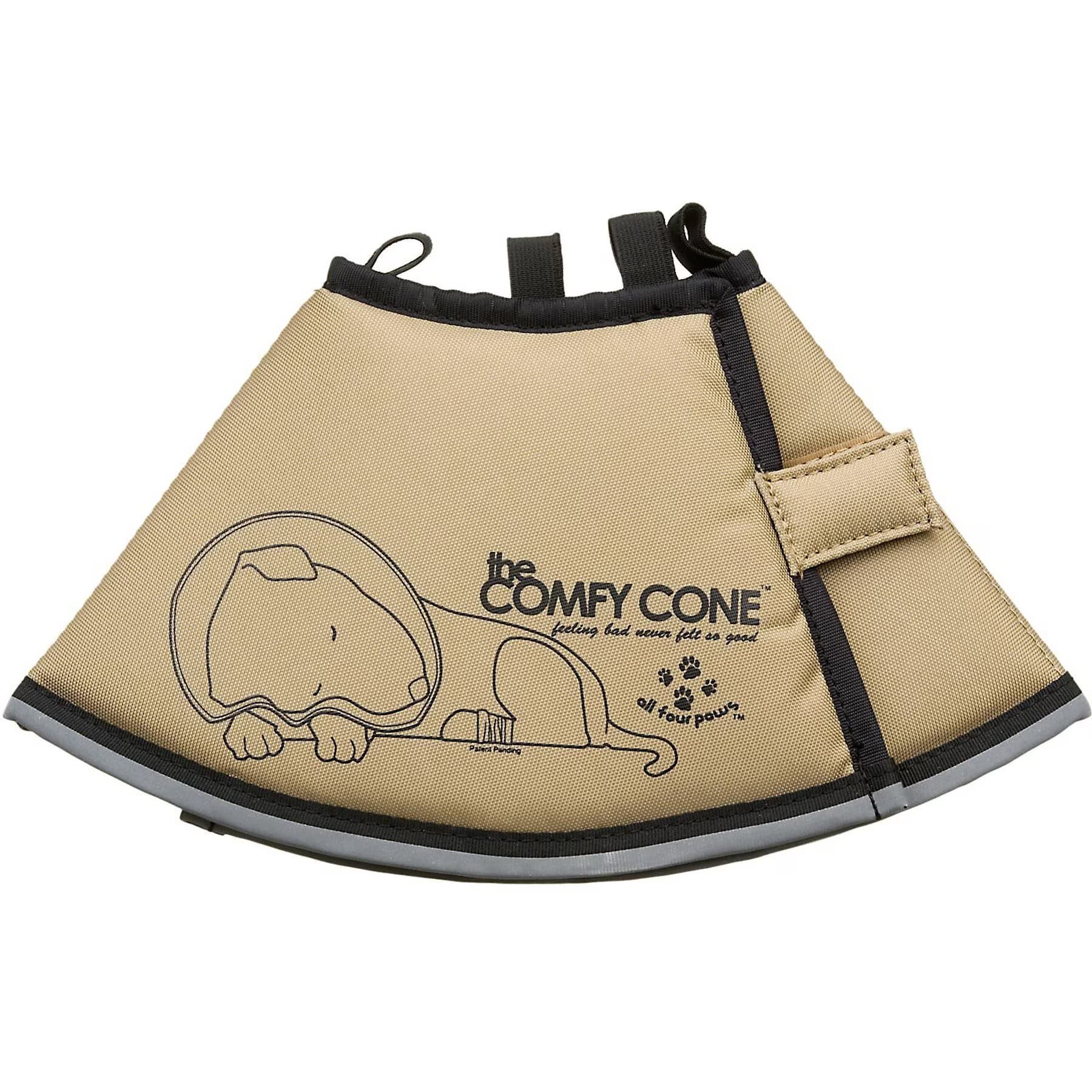 All Four Paws All Four Paws Comfy Cone E-Collar for Dogs & Cats, Tan, Medium-Extra Long