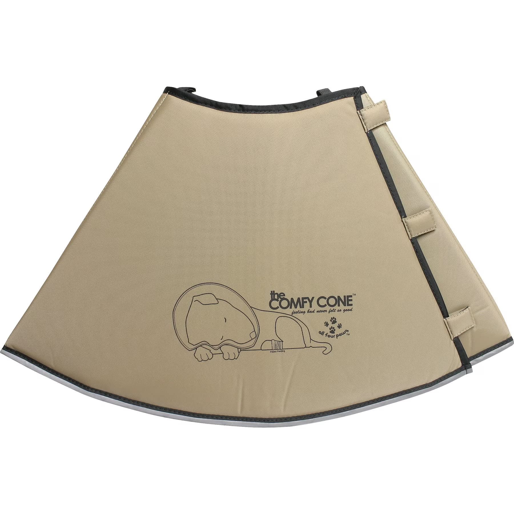 All Four Paws Comfy Cone E-Collar for Dogs & Cats, Tan, Medium-Extra Long — view 5
