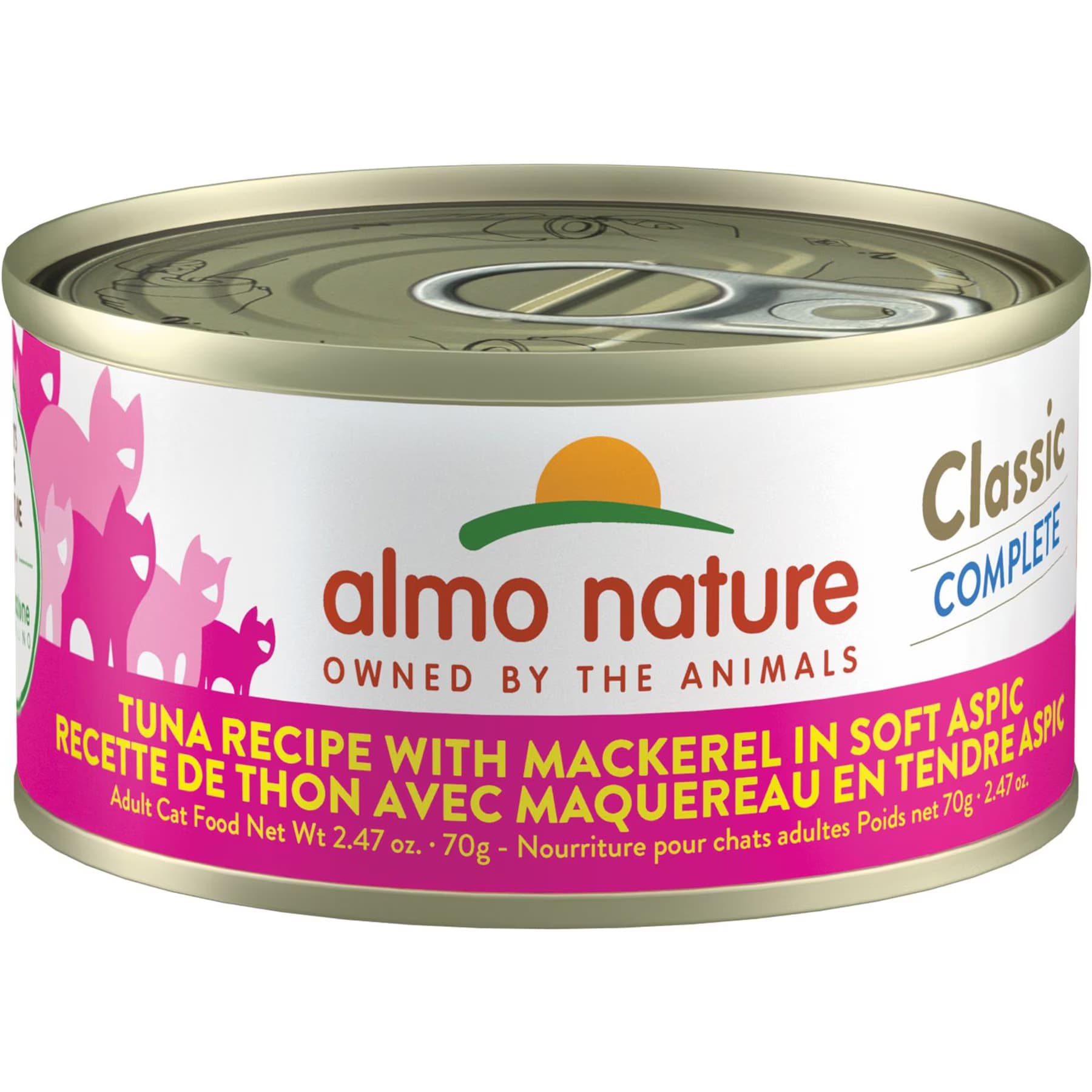 Almo Nature Almo Nature Classic Complete Grain-Free Tuna Recipe with Mackerel in Soft Aspic Cat Food, 2.47-oz