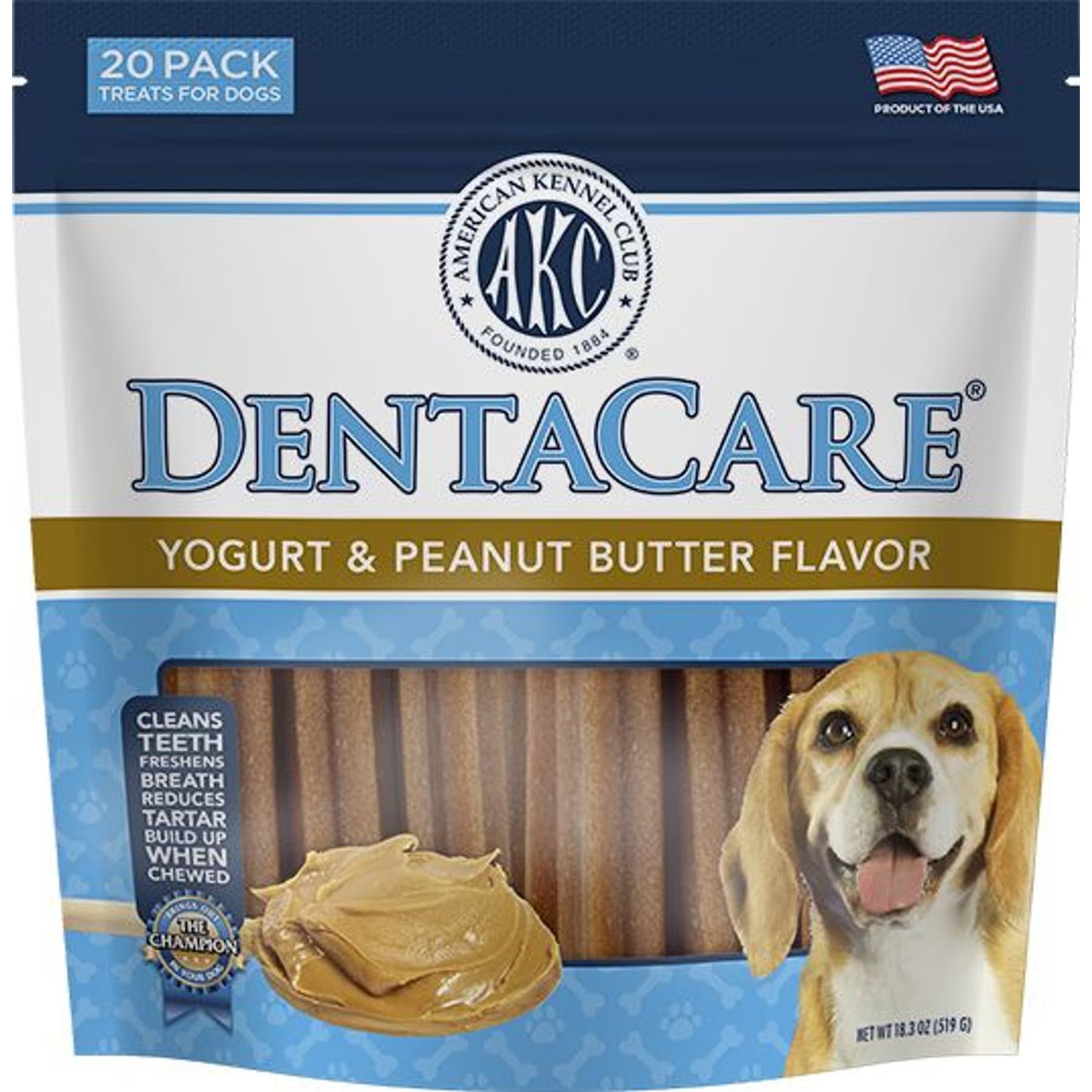 American Kennel Club Treats American Kennel Club Treats AKC Dentacare Yogurt & Peanut Butter Flavor Dental Dog Treats, Large
