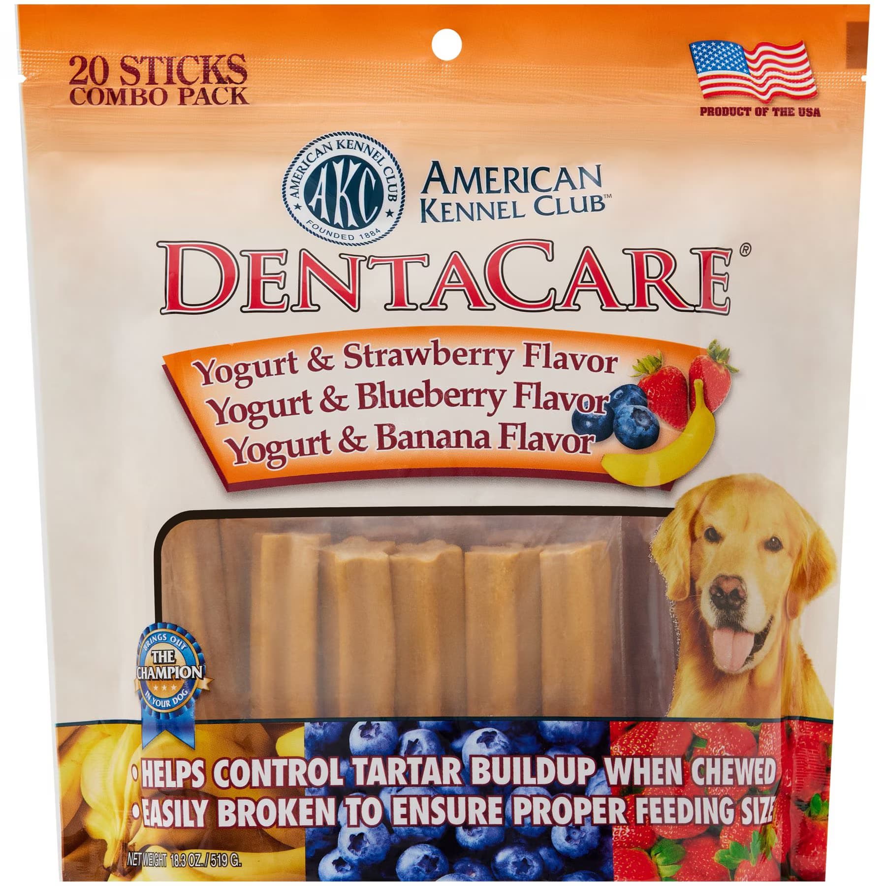 American Kennel Club Treats American Kennel Club Treats AKC Dentacare Yogurt with Strawberry Blueberry & Banana Flavor Dental Dog Treats Combo, Large — Combo: Yogurt & Strawberry/Blueberry/Banana