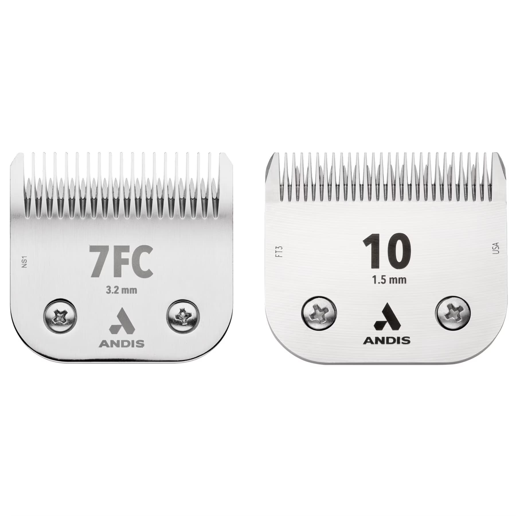 Andis Andis UltraEdge Detachable Blade, #10, 1/16″, 1.5mm + UltraEdge Detachable Blade, #7FC, 1/8-in, 3.2mm