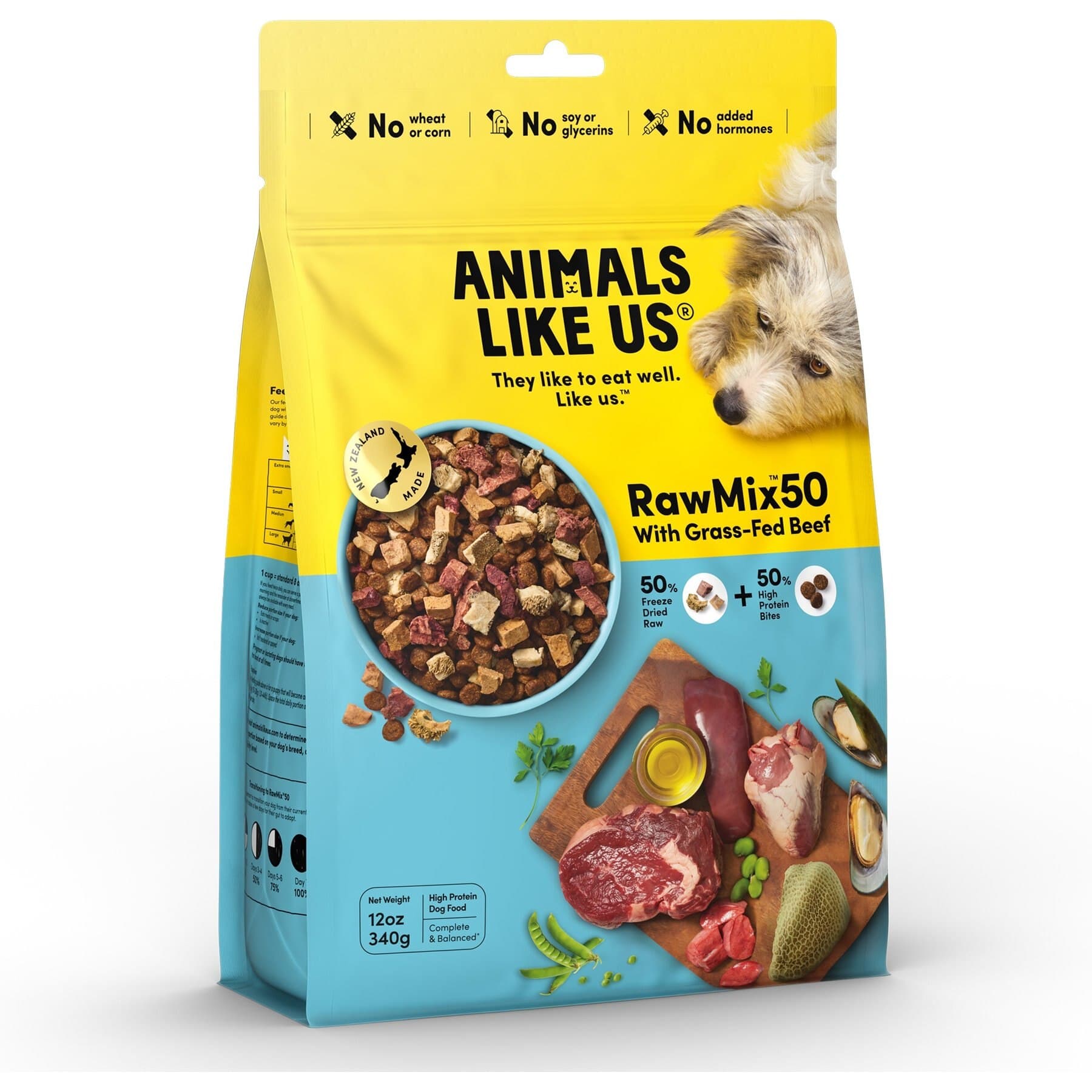 Animals Like Us RawMix50 with Grass-Fed Beef Grain-Free Freeze-Dried Dog Food, 8-lb bundle — view 3