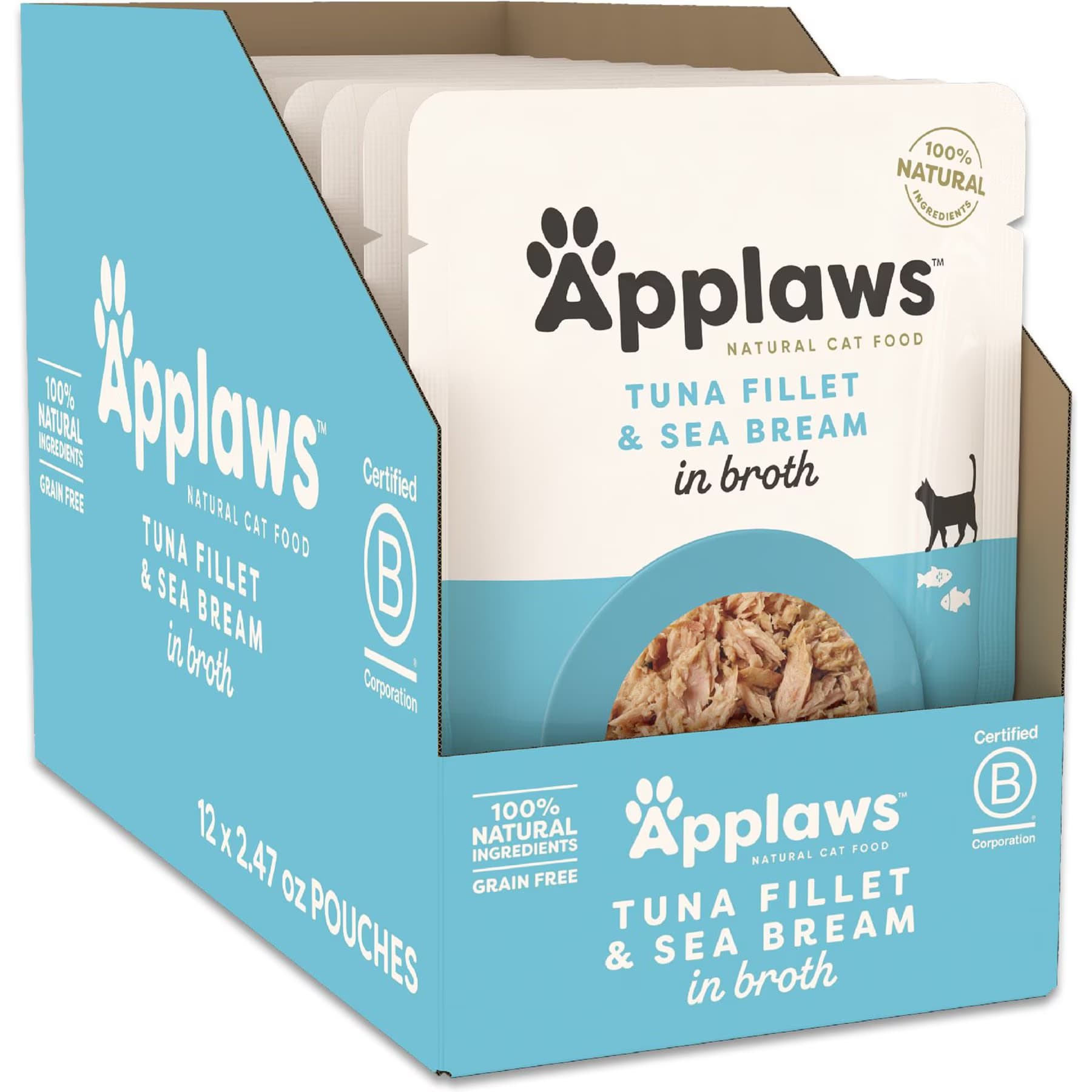 Applaws Applaws Natural Tuna Fillet with Sea Bream in Broth Wet Cat Food
