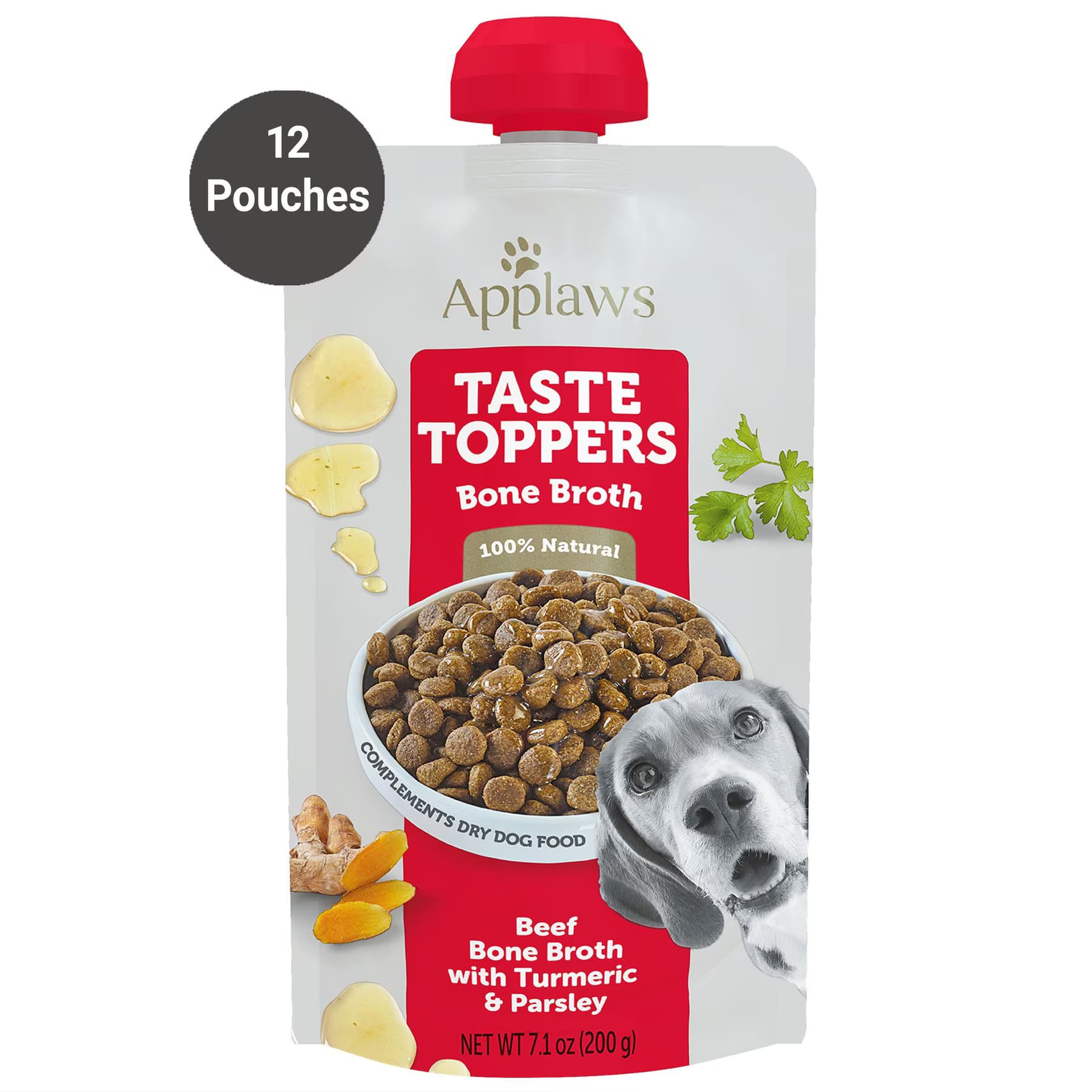 Applaws Taste Toppers Spout Beef Bone Broth with Turmeric & Parsley Wet Dog Food Topper — view 2