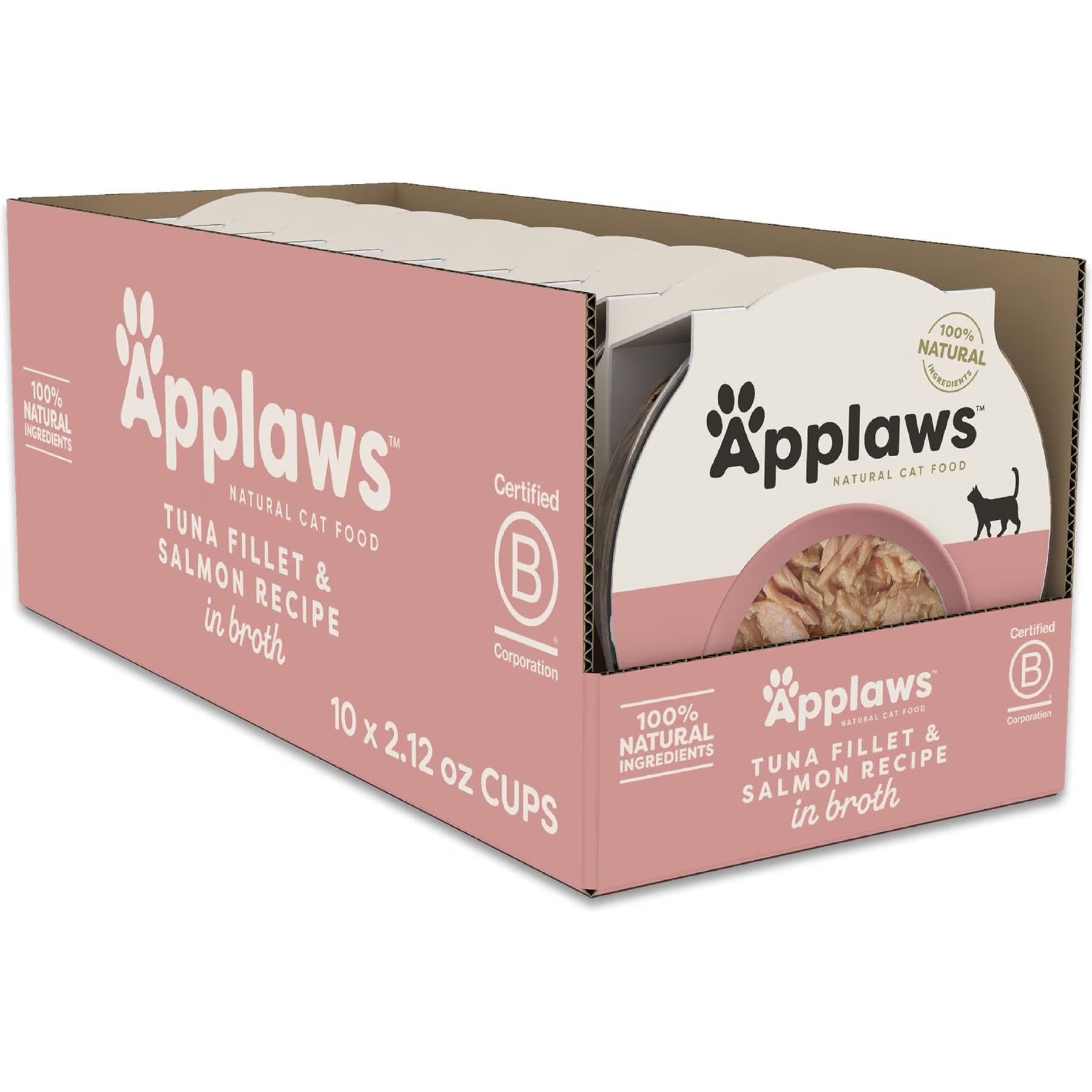 Applaws Applaws Tuna Fillet & Salmon Recipe in Broth Wet Cat Food, 2.12-oz cup