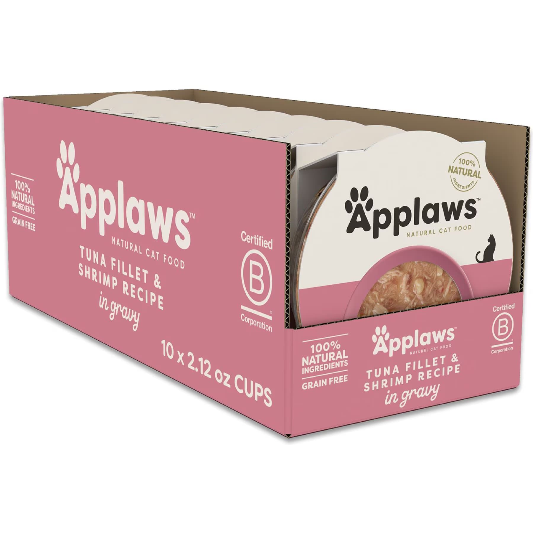 Applaws Applaws Tuna Fillet & Shrimp Recipe in Gravy Tuna & Shrimp Wet Cat Food, 2.12-oz cup