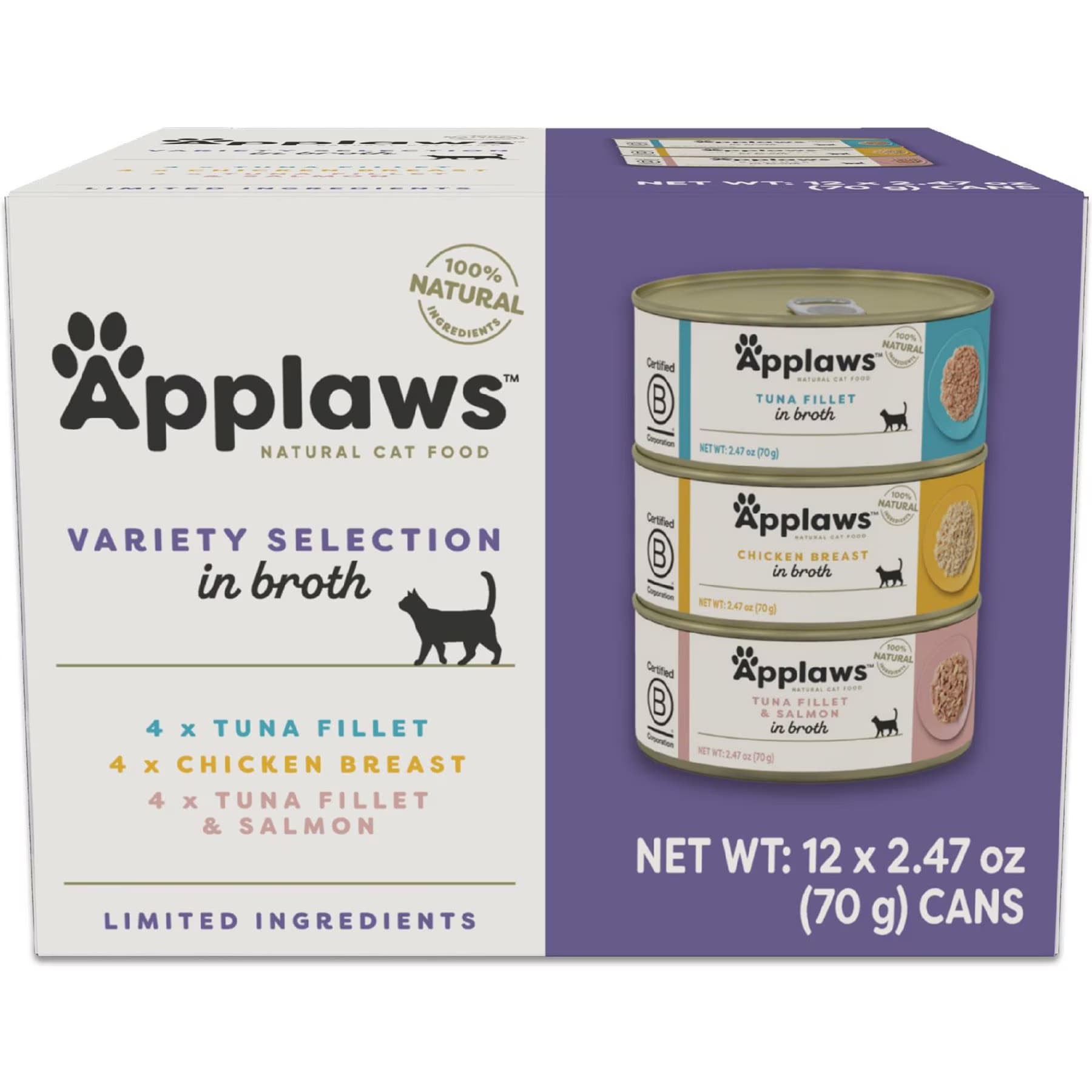 Applaws Applaws Variety of Flavors in Broth Limited Ingredient Variety Selection Canned Wet Cat Food