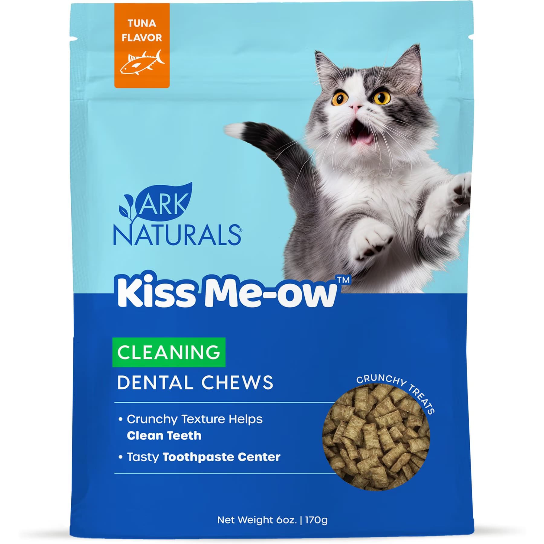 Ark Naturals Ark Naturals Kiss Me-Ow Cleaning Tuna Dental Chews Crunchy Cat Treats