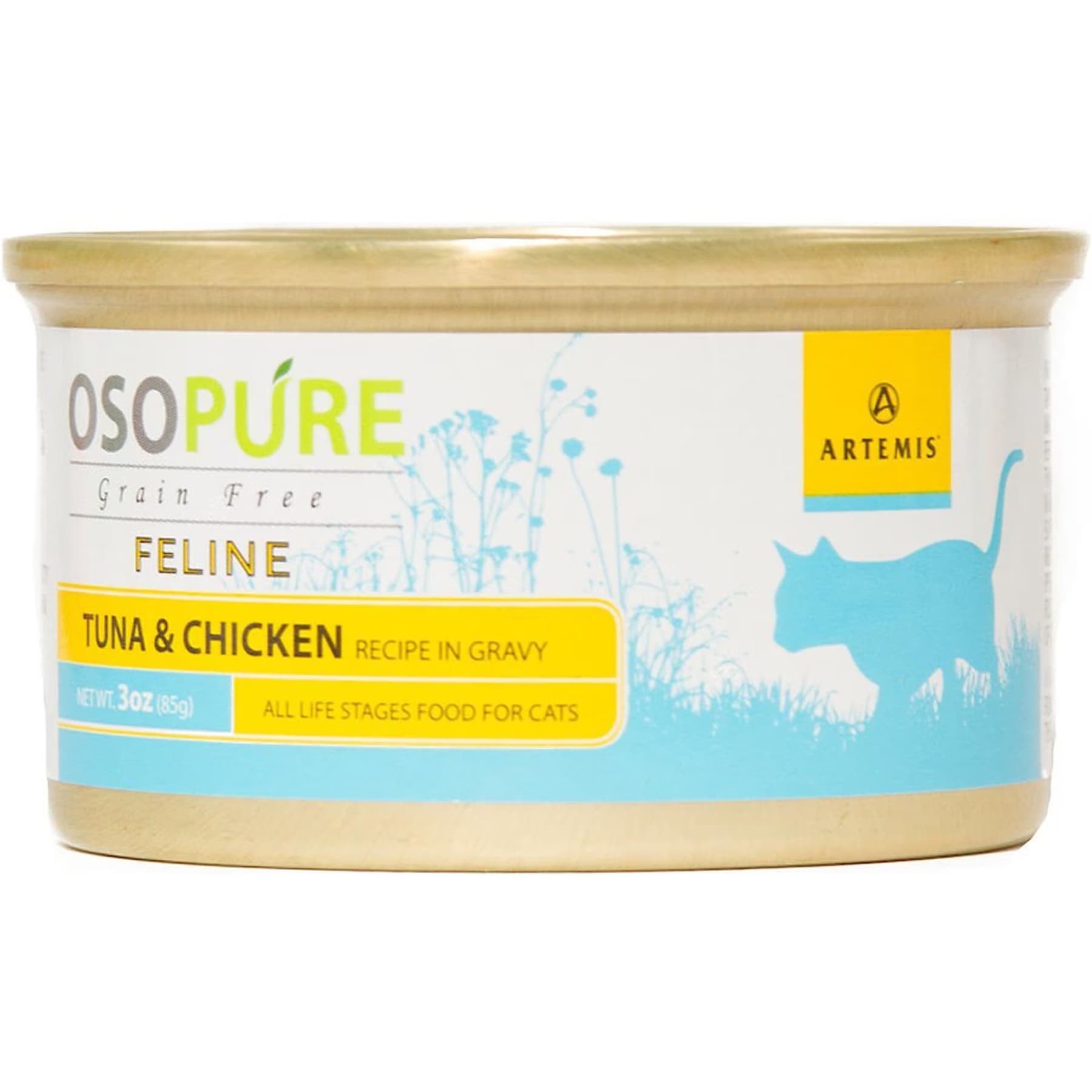 Artemis Artemis Osopure Tuna & Chicken Recipe in Gravy Grain-Free Canned Cat Food, 3-oz