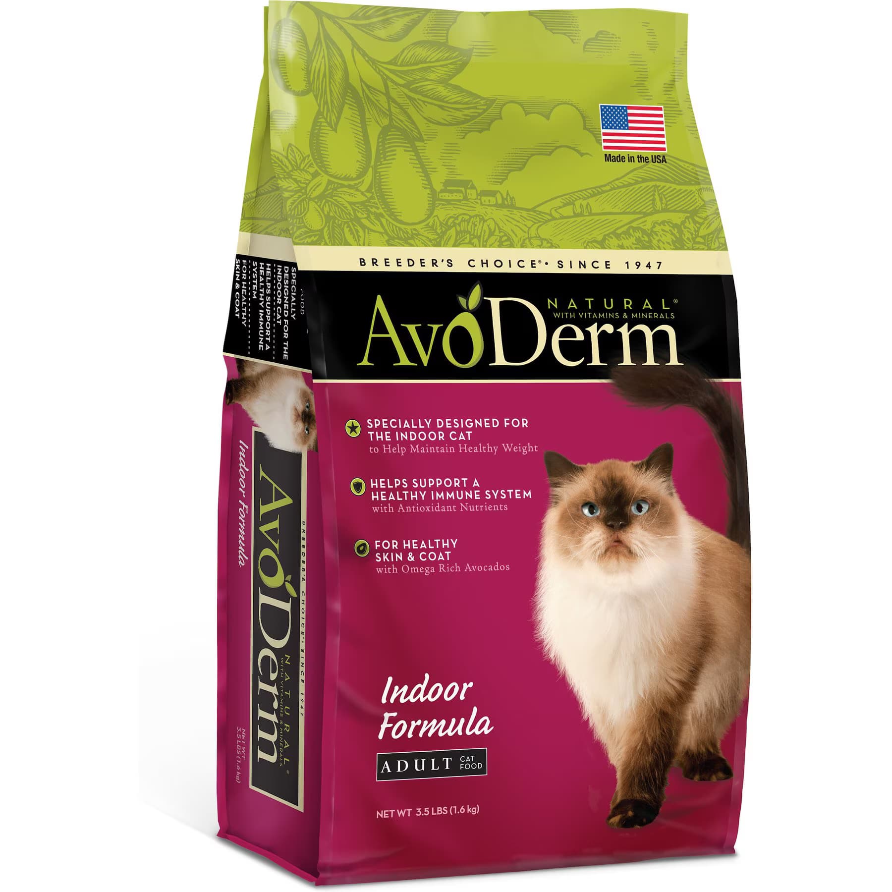 X - AvoDerm Natural Indoor Hairball Care Formula Adult Dry Cat Food — view 2