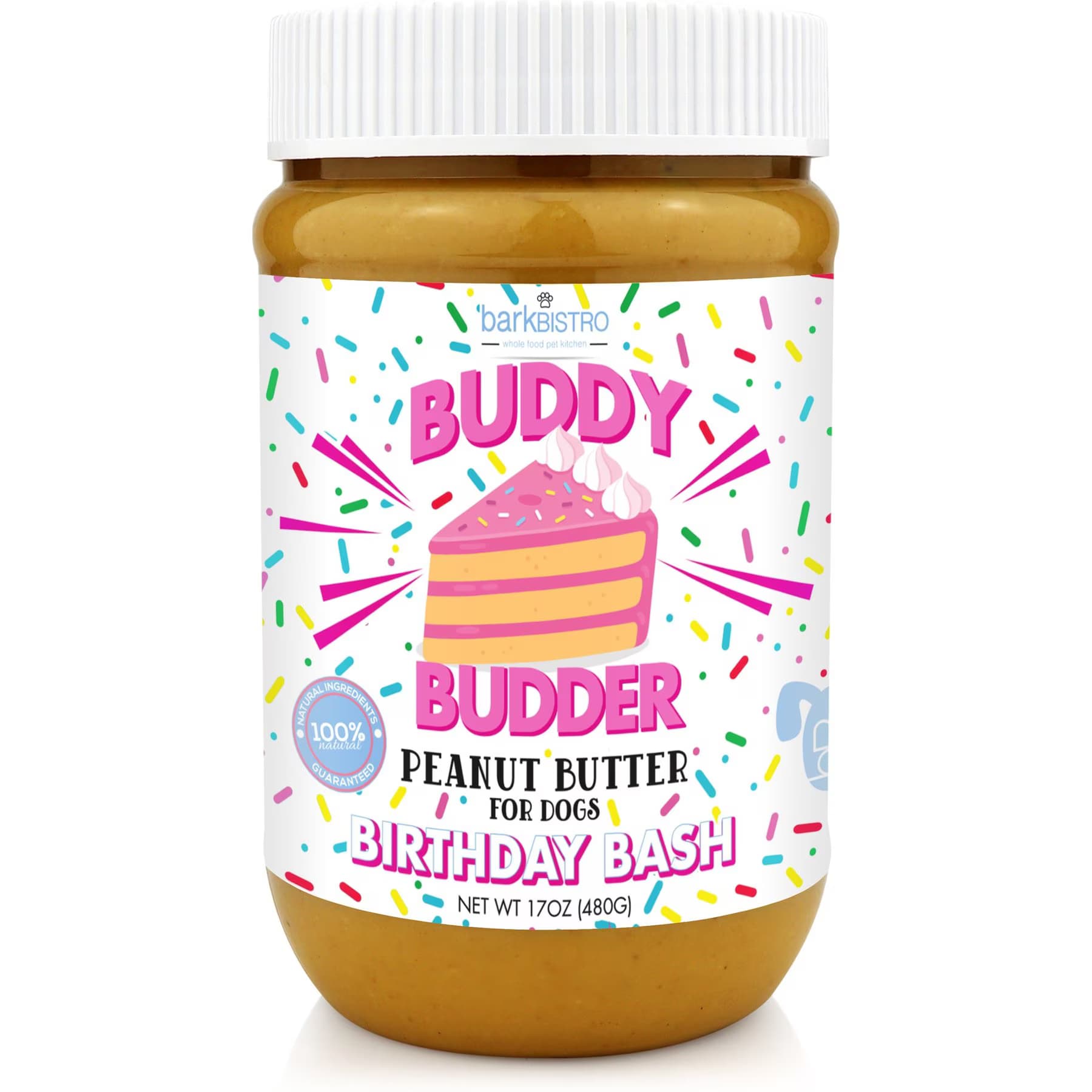 Bark Bistro Company Bark Bistro Company Birthday Bash Buddy Budder Dog Treat, 17-oz jar