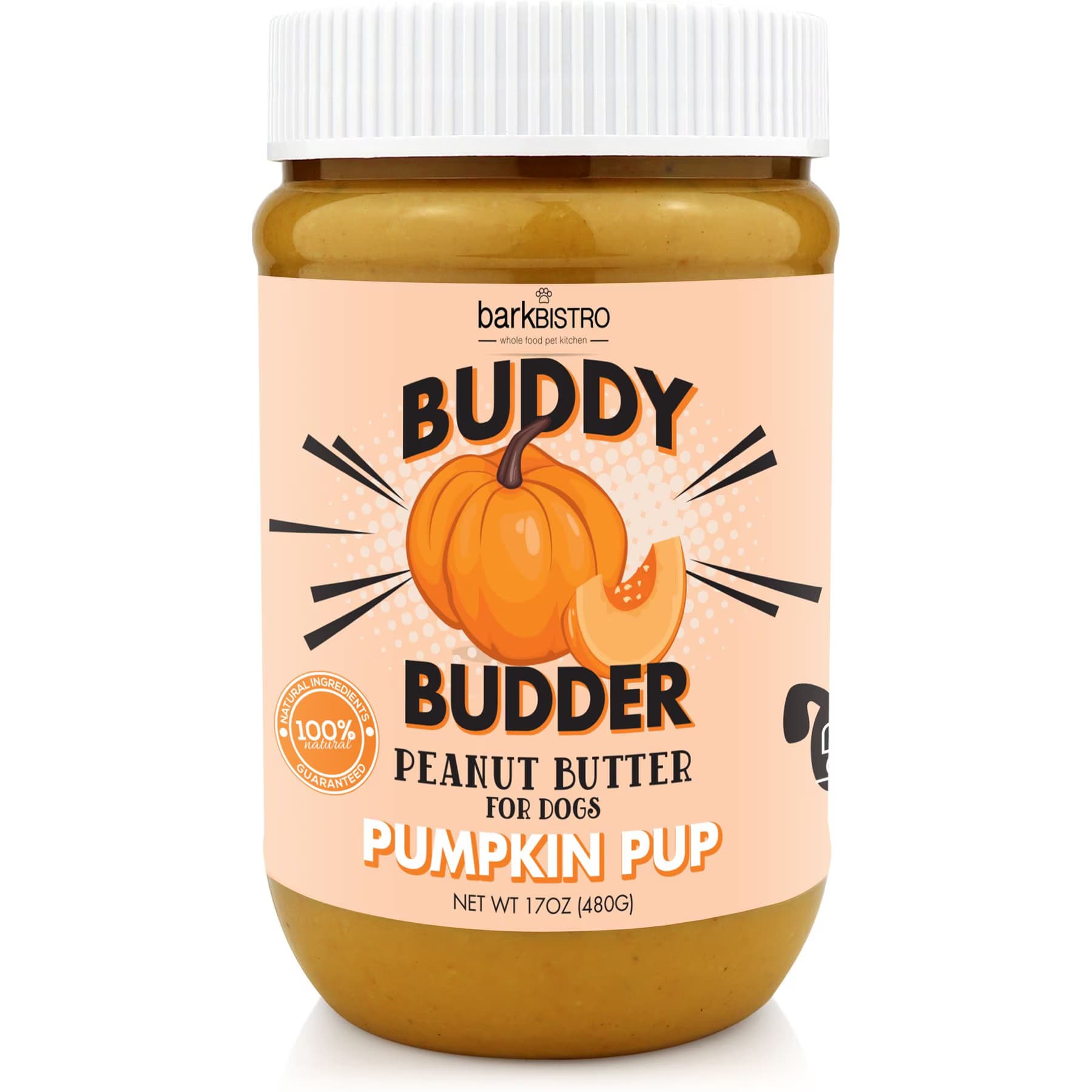 Bark Bistro Company Bark Bistro Company Buddy Budder Pumpkin & Cinnamon Peanut Butter Lickable Dog Treats, 17-oz jar