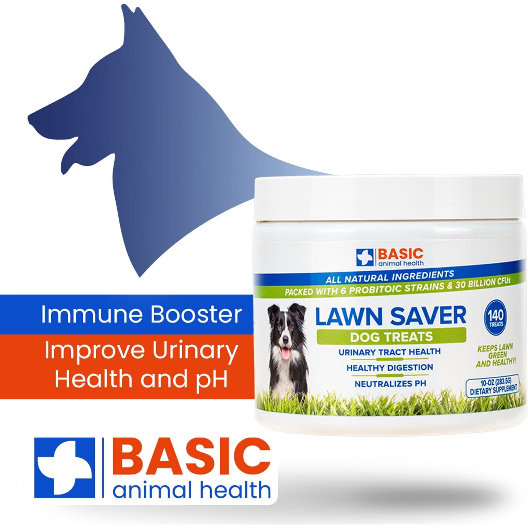 Basic Animal Health Basic Animal Health Lawn Saver Dog Treats Chew Supplement for Dogs, 10-oz