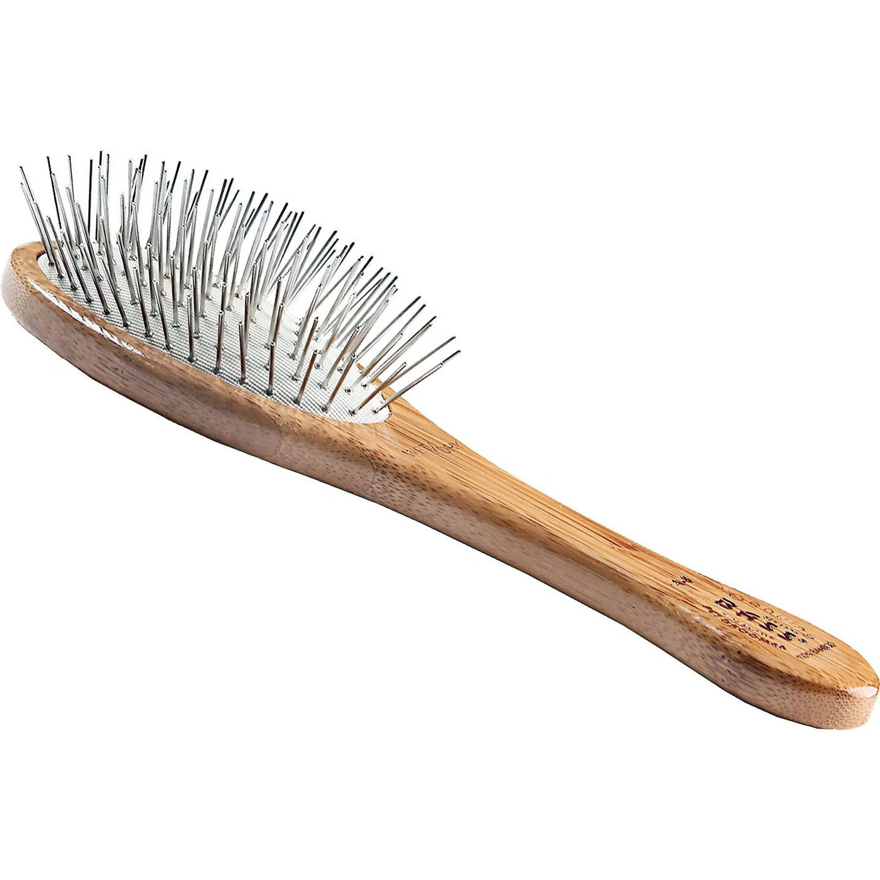 Bass Brushes Bass Brushes Style & Detangle Dog & Cat Oval Brush, Bamboo-Dark Finish, Medium