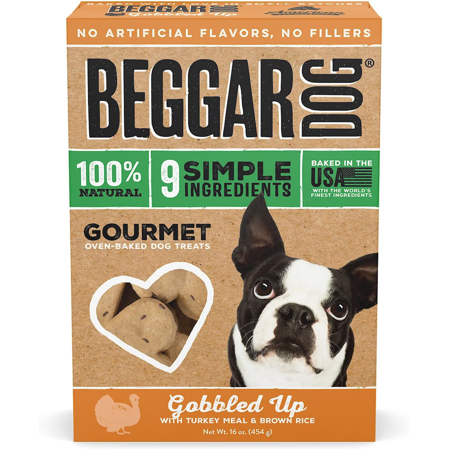 Beggar Dog Beggar Dog Gobbled Up Turkey Meal & Brown Rice Crunchy Dog Treats