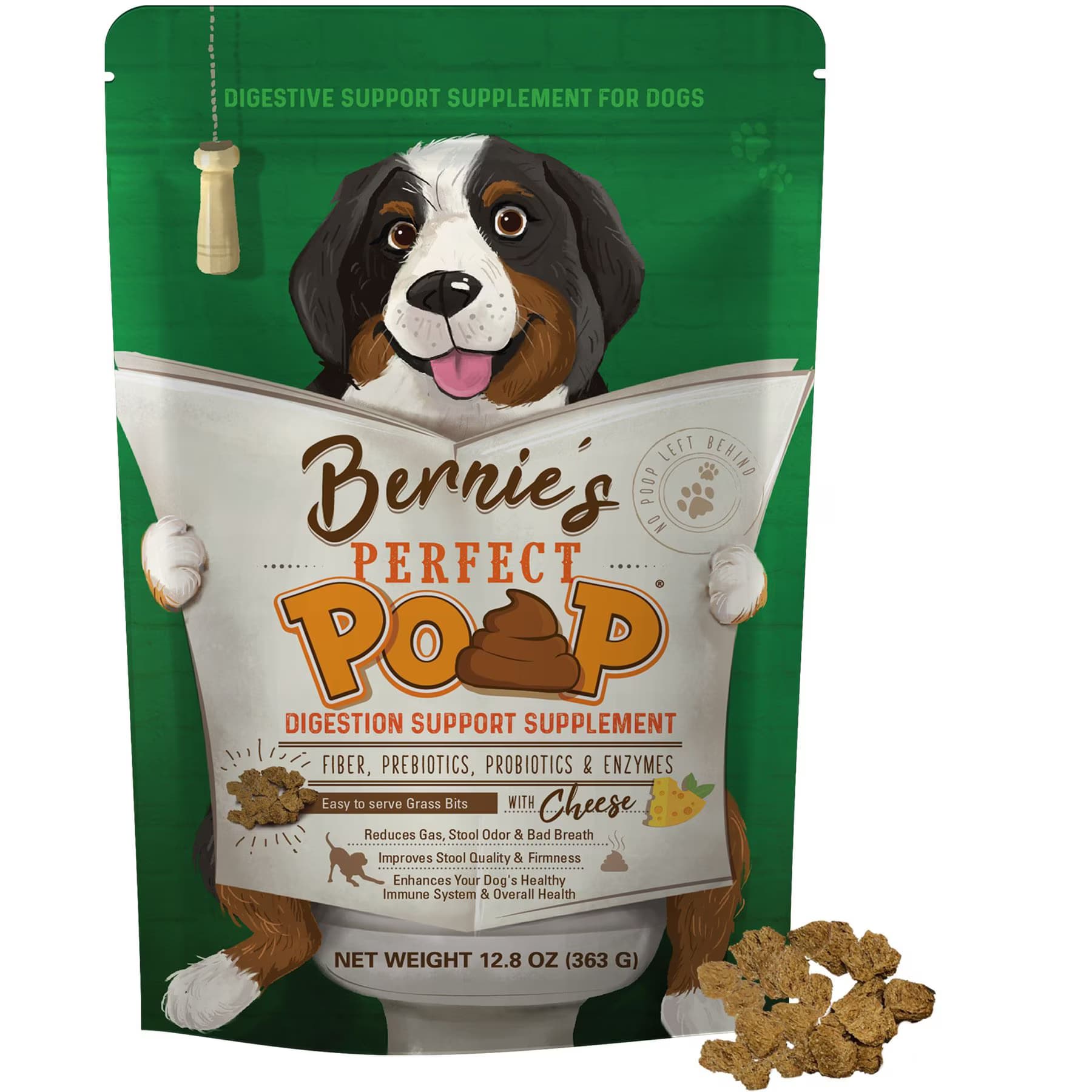 Bernie's Bernie’s Perfect Poop Cheddar Cheese Flavor Digestion Support Dog Supplement